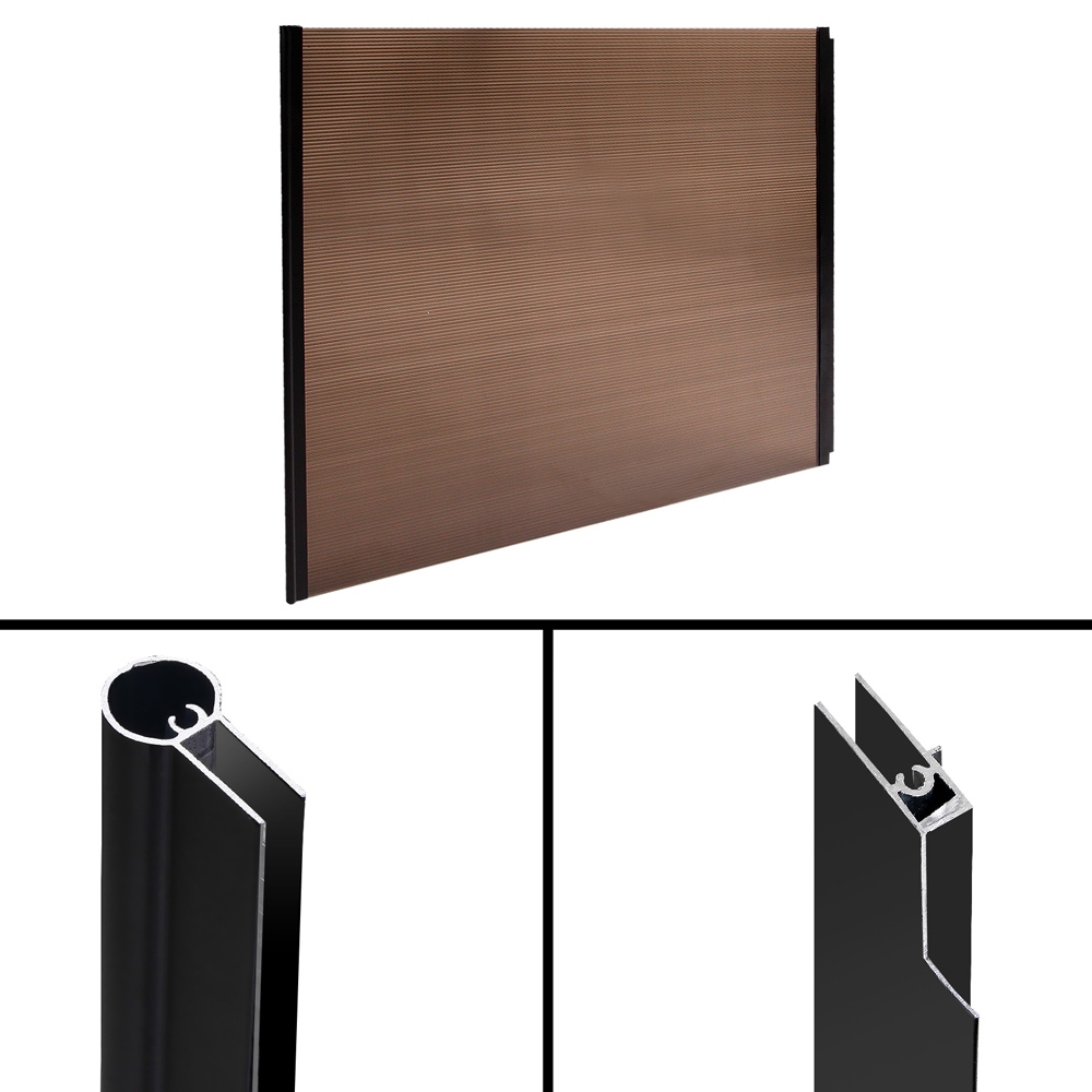 Instahut Window Awning Door Canopy 1m x 2m Brown view 5