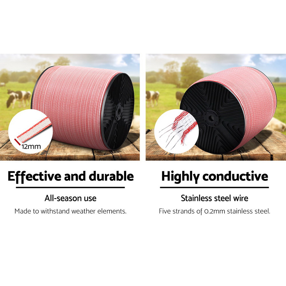 Giantz Electric Fence Poly Tape 1200M view 5