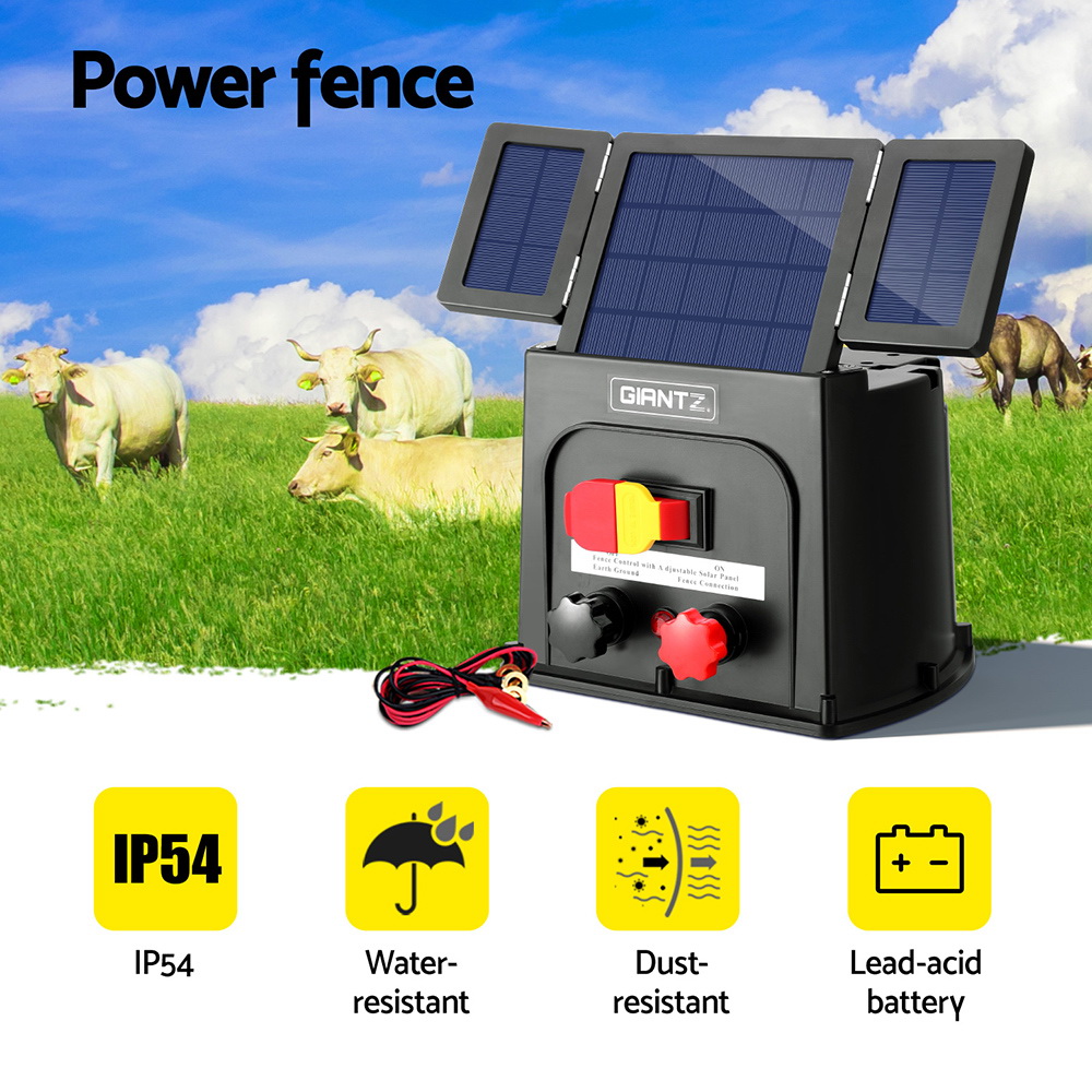 Giantz 3km Electric Fence Energiser PET Solar Energizer 0.1J view 4