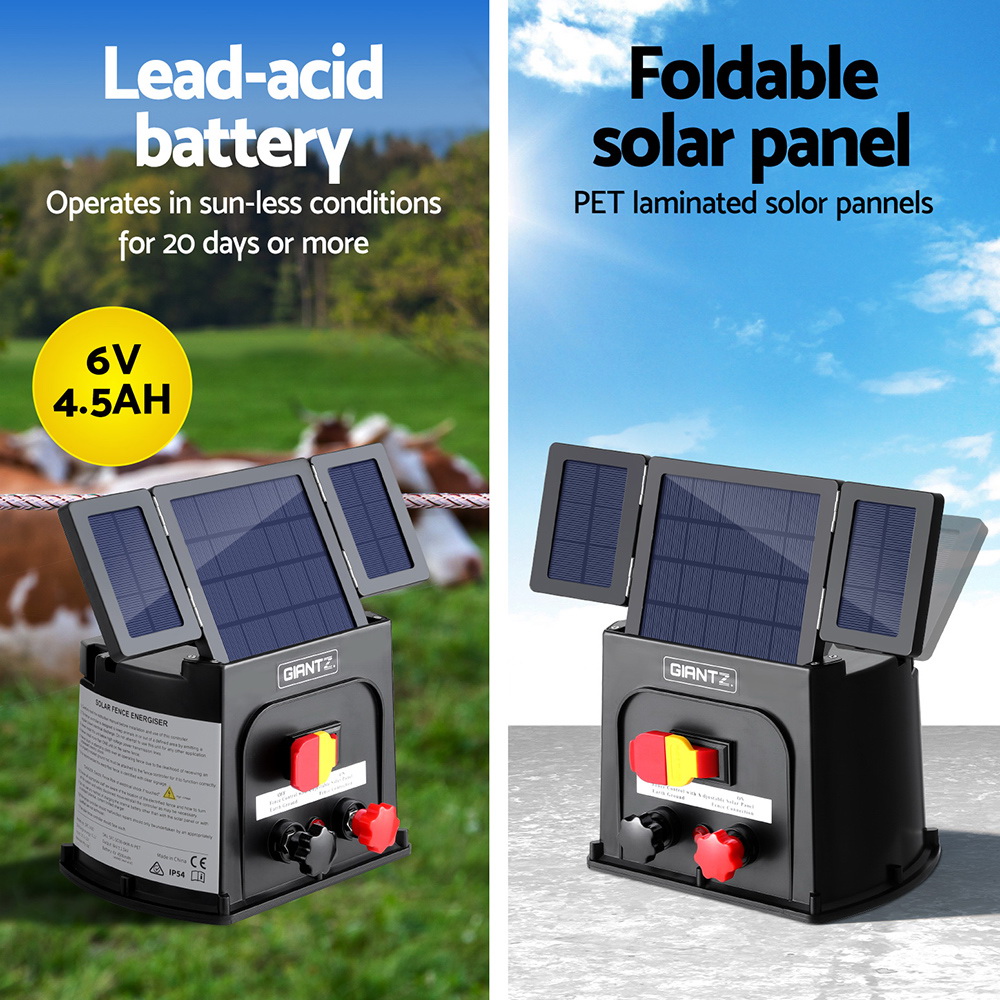 Giantz 3km Electric Fence Energiser PET Solar Energizer 0.1J view 6