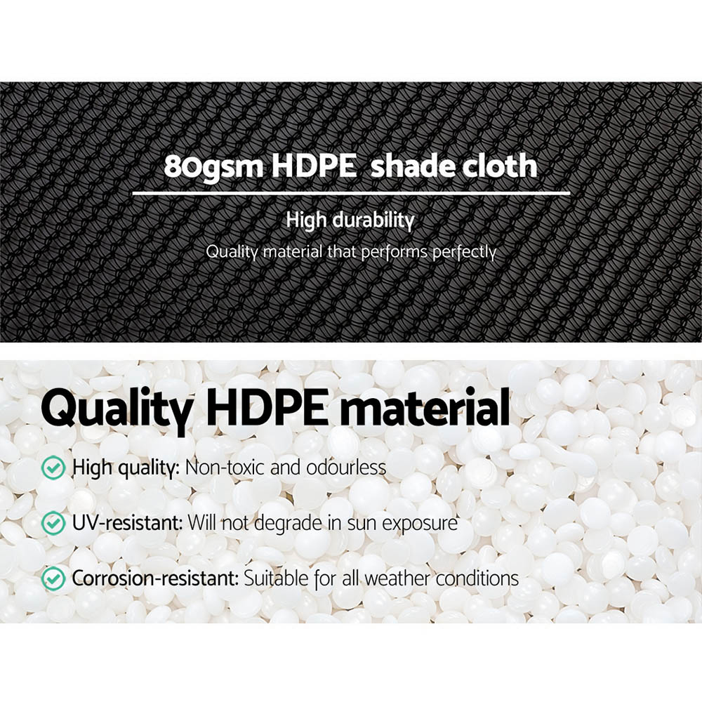 Instahut 30% Shade Cloth 3.66x30m Shadecloth Wide Heavy Duty Black view 5