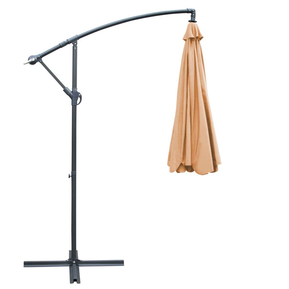 Instahut 3m Outdoor Umbrella Cantilever Beach Garden Patio Beige view 3