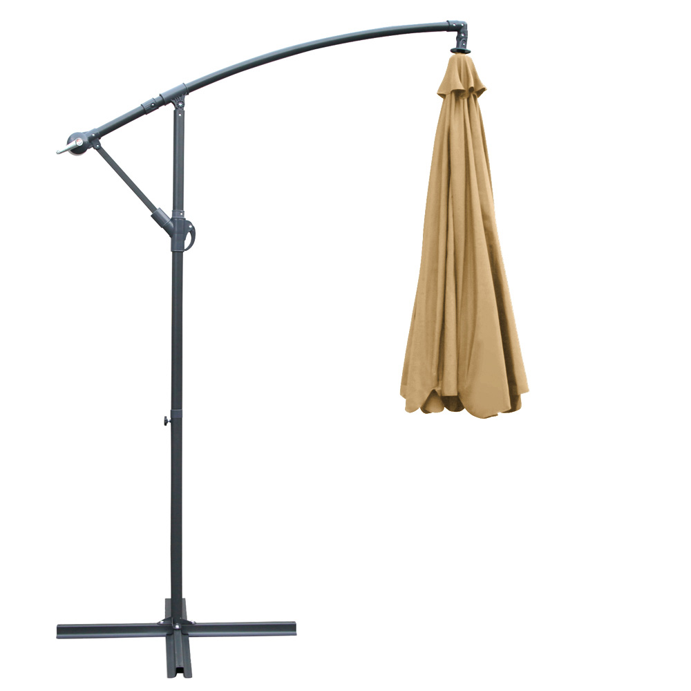 Instahut 3m Outdoor Umbrella Cantilever Garden Beach Patio Beige view 3