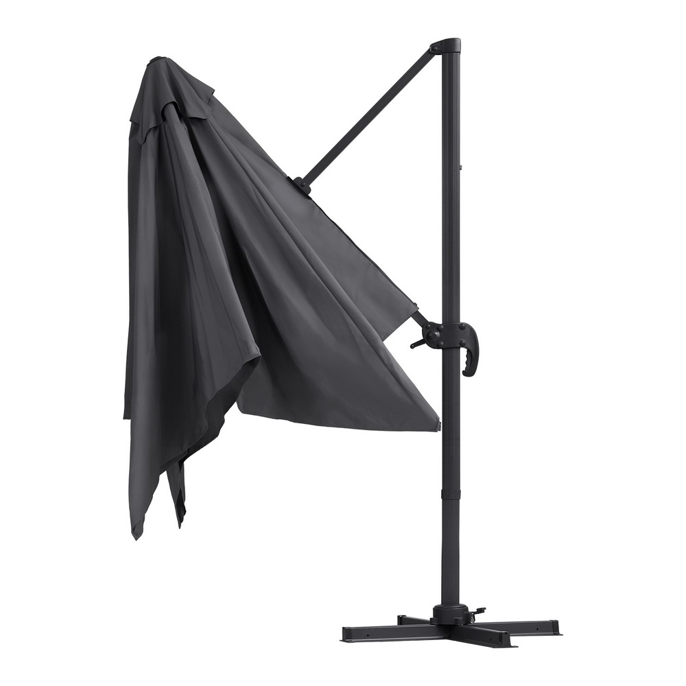 Instahut Outdoor Umbrella 3m Umbrellas Cantilever Stand Sun Roma 360 Degree view 3