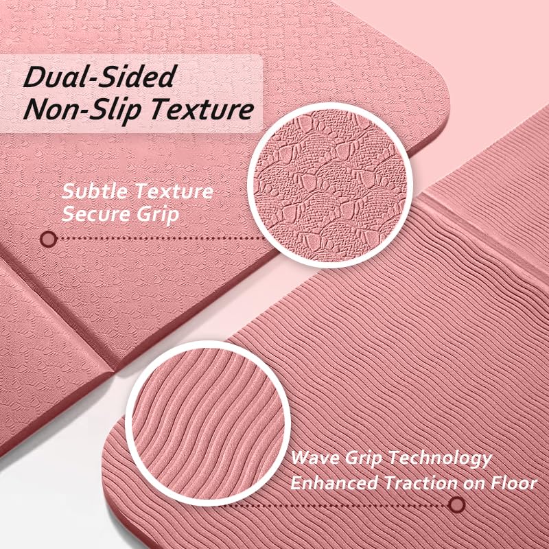 Portable Foldable Yoga Mat – Dual-Sided Non-Slip TPE Exercise Mat for Yoga view 6