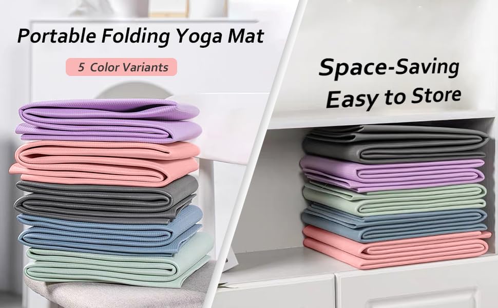 Portable Foldable Yoga Mat – Dual-Sided Non-Slip TPE Exercise Mat for Yoga view 7