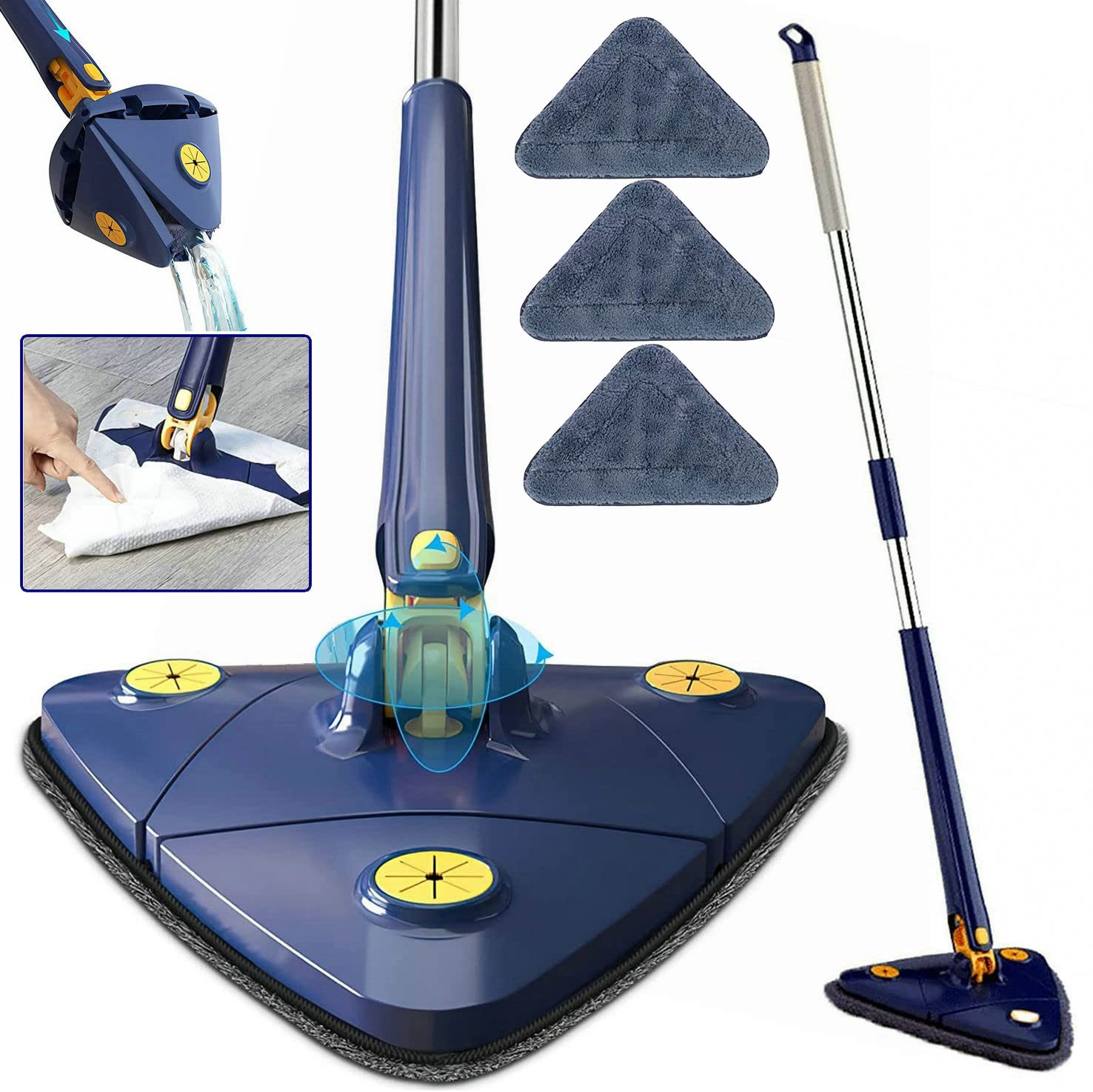 360° Rotating Triangular Floor Mop with Auto-Squeeze System – Easy Twist view 3
