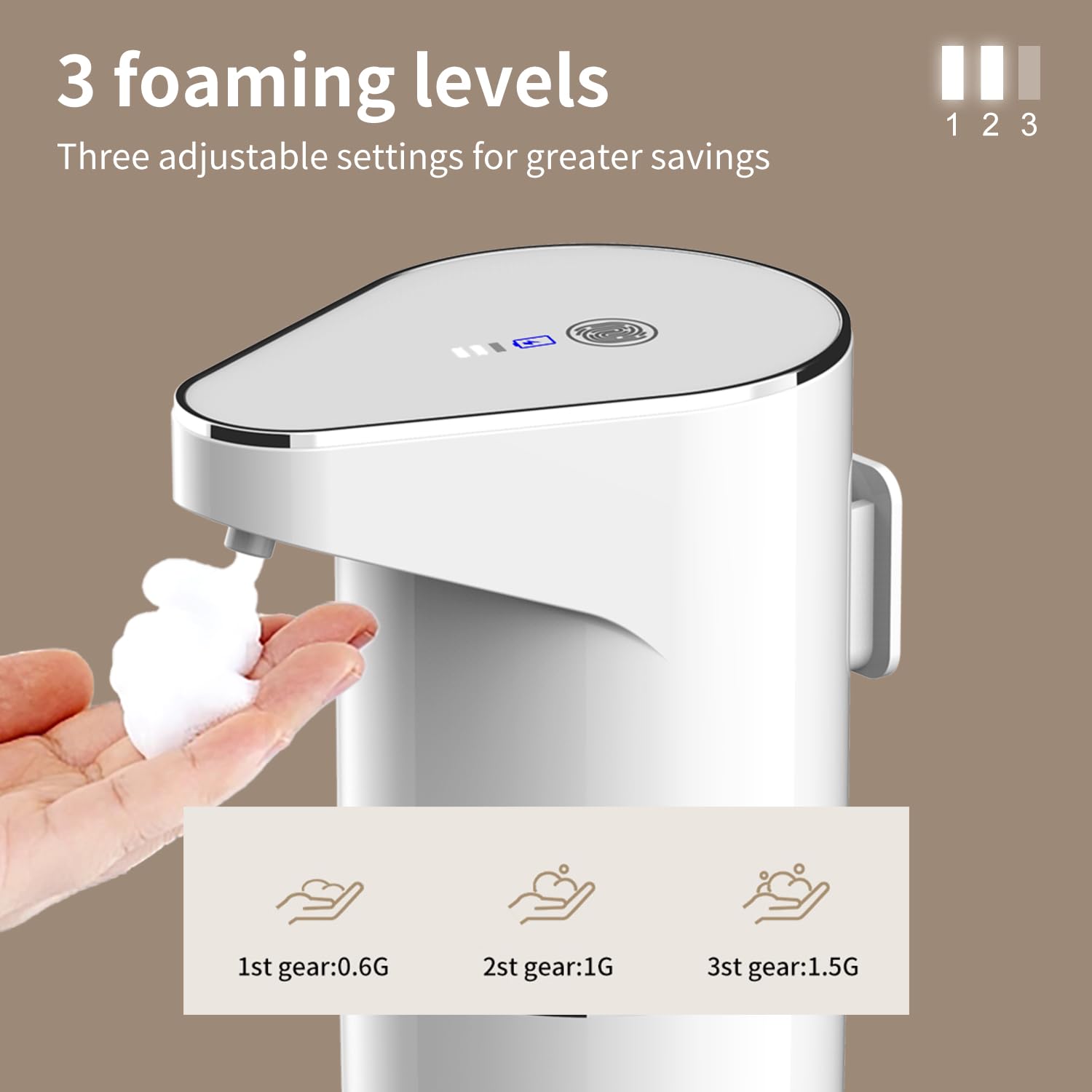 Automatic Sensor Foam Soap Dispenser – 350mL Rechargeable Touchless Hand Soap view 4