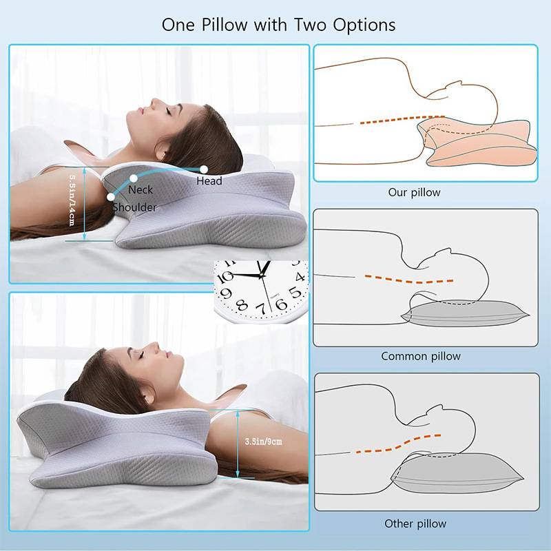 High-Performance Butterfly Memory Foam Pillow – 15° Cervical Support view 4