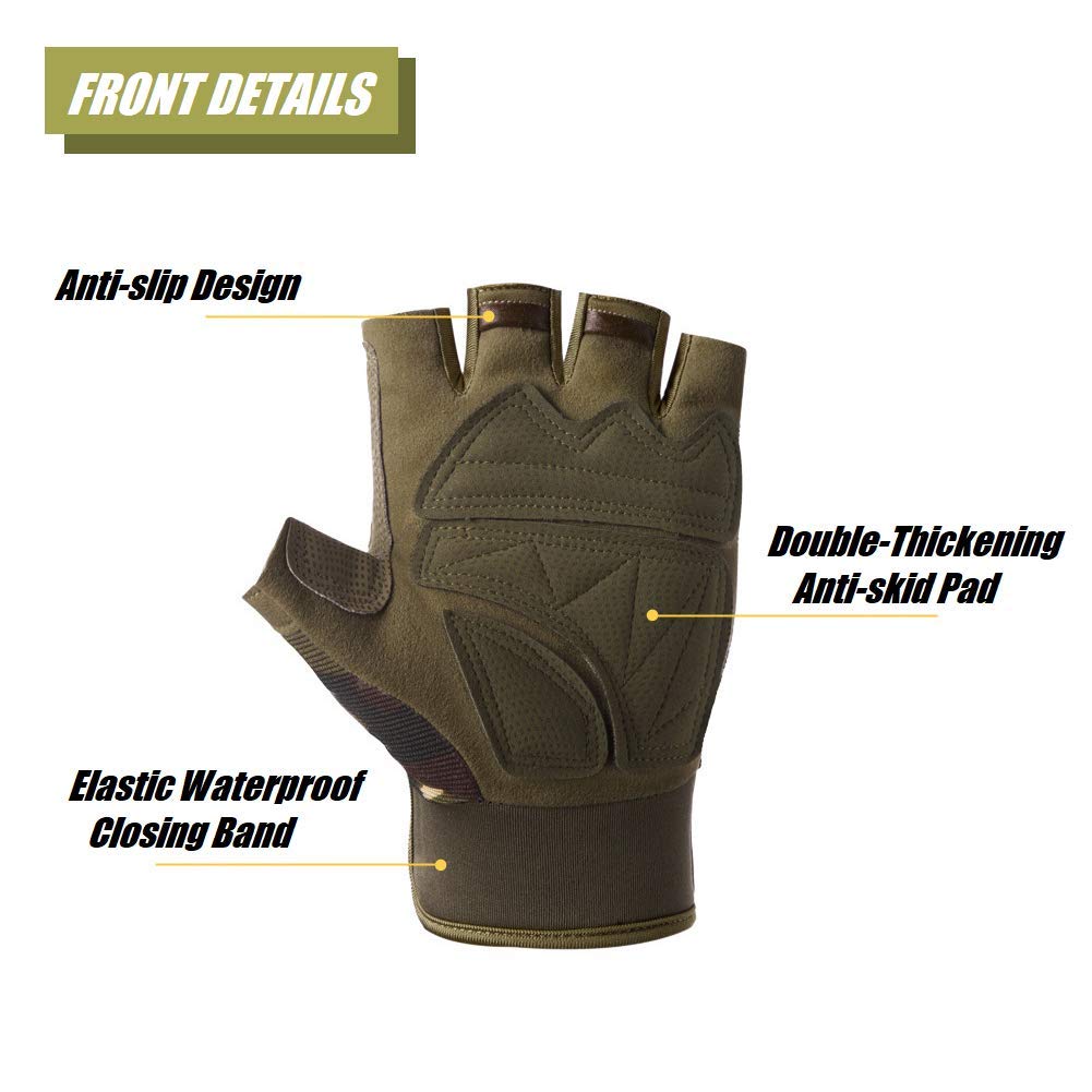 Tactical Fingerless Gloves with Knuckle Protection – Breathable Outdoor Gloves view 4