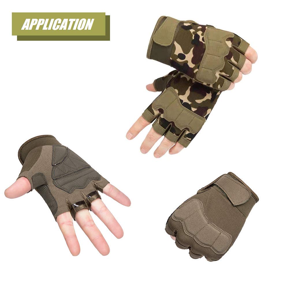 Tactical Fingerless Gloves with Knuckle Protection – Breathable Outdoor Gloves view 5
