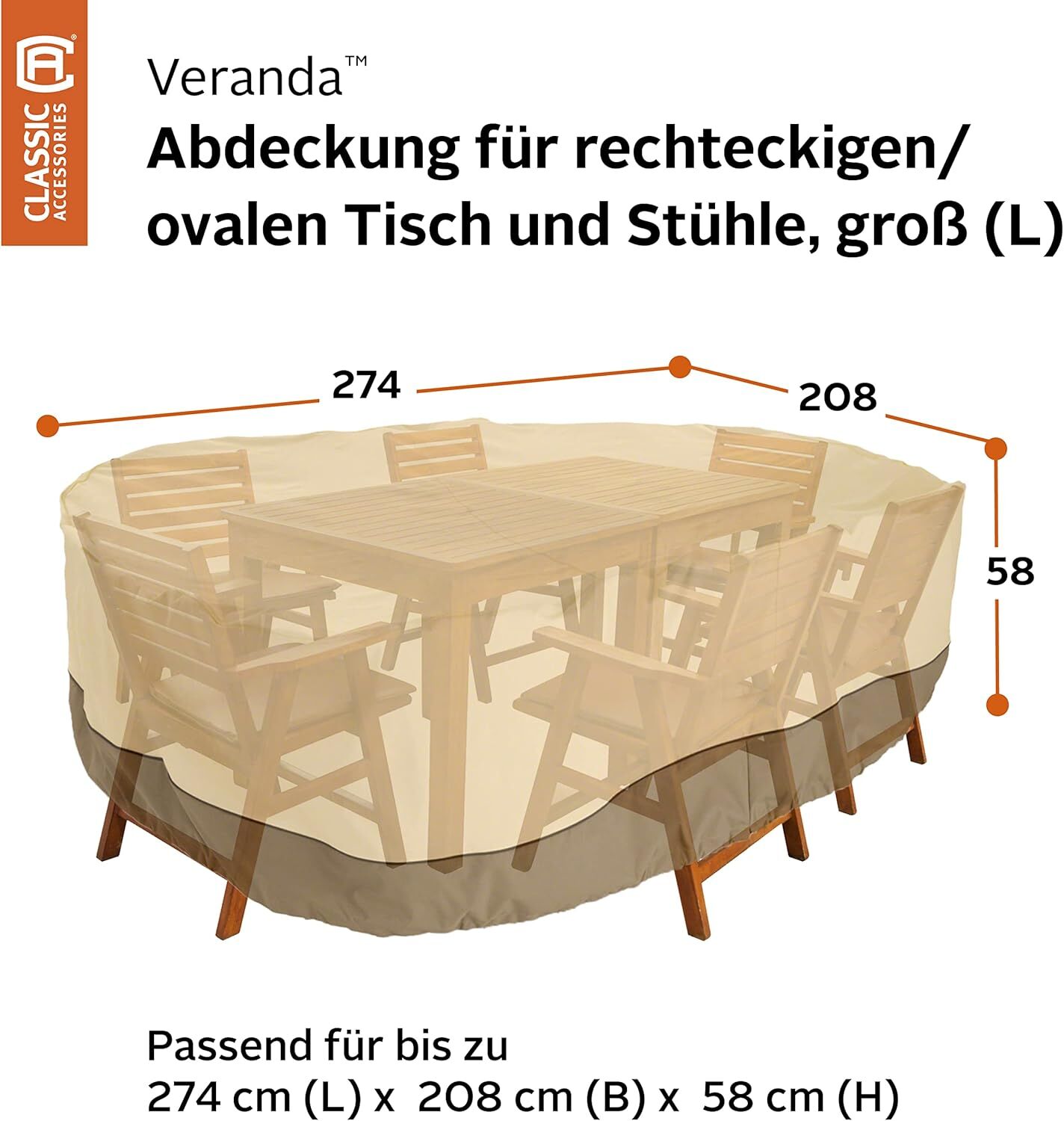 Patio Table & Chair Cover with Umbrella Hole: Water-Resistant Outdoor view 2