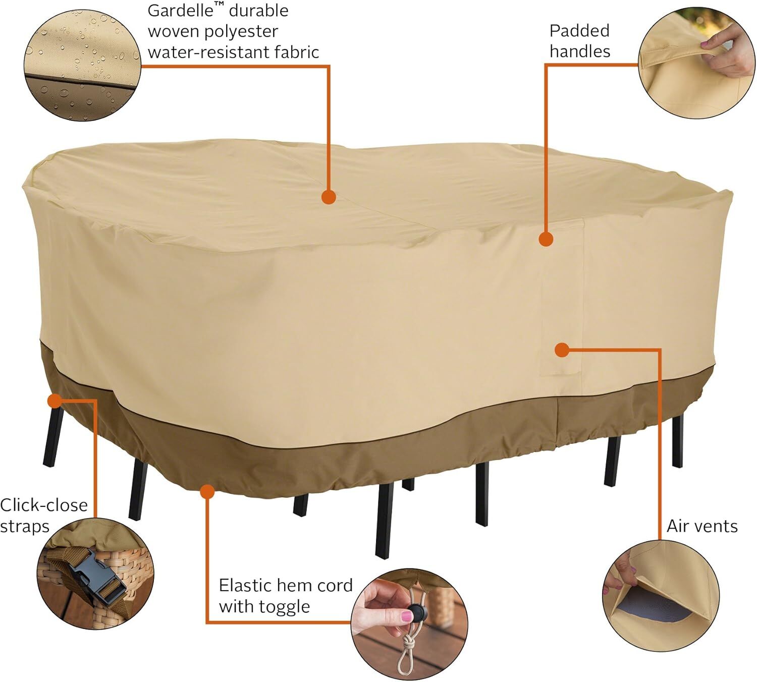 Patio Table & Chair Cover with Umbrella Hole: Water-Resistant Outdoor view 4