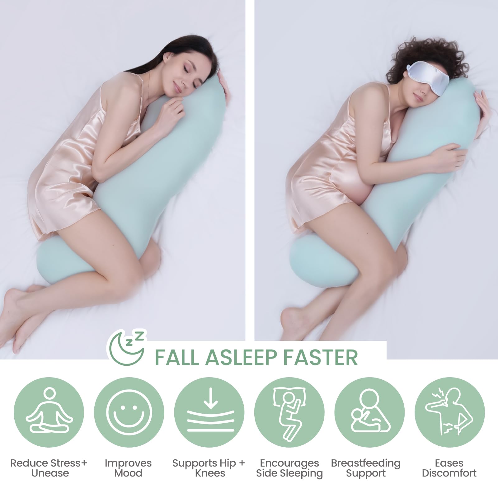 Pea Pod Shape Body Pillow for Adults – Full-Body Support Side Sleeper Pillow view 3