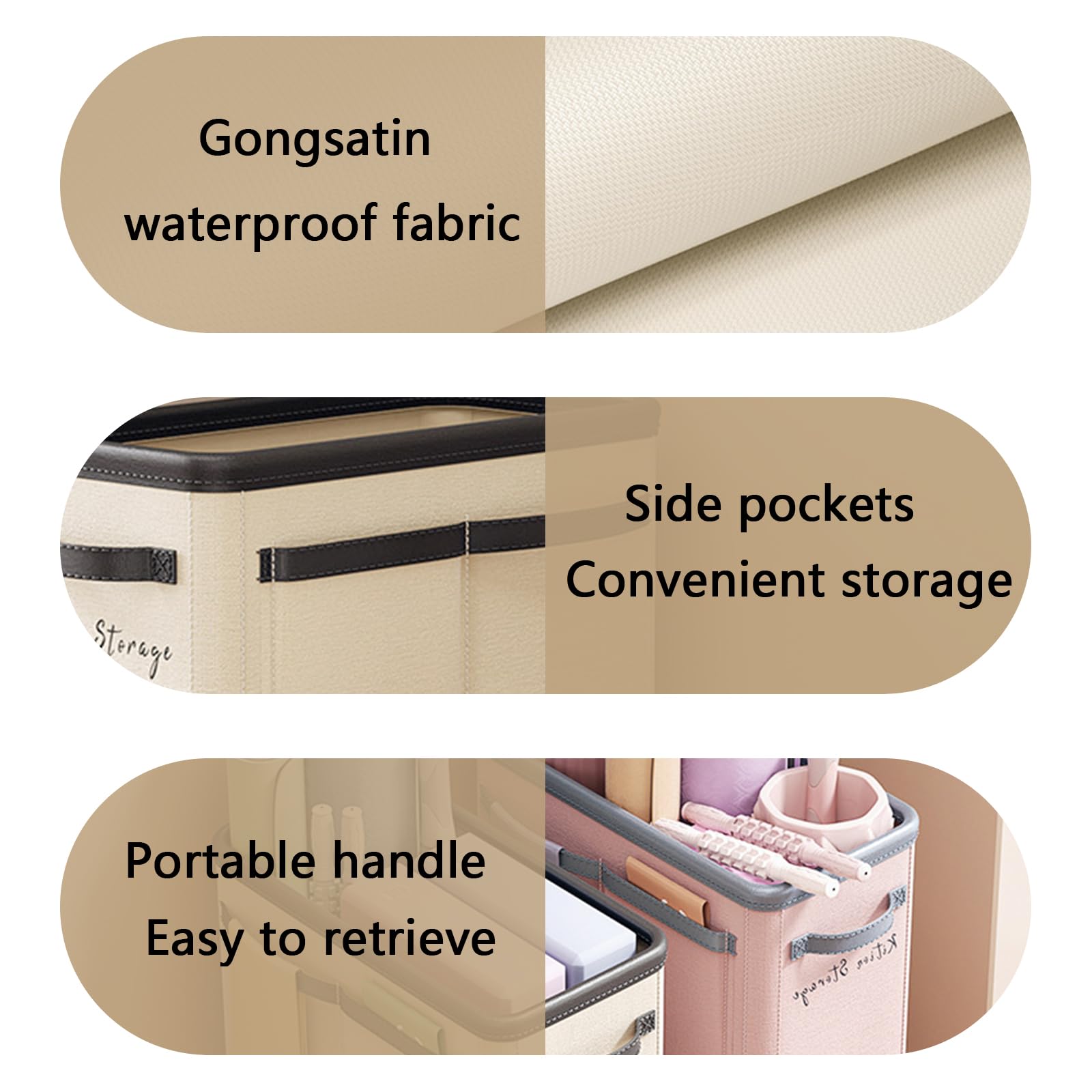Large Capacity Foldable Yoga Mat Storage Basket – Waterproof Fabric Organizer view 5