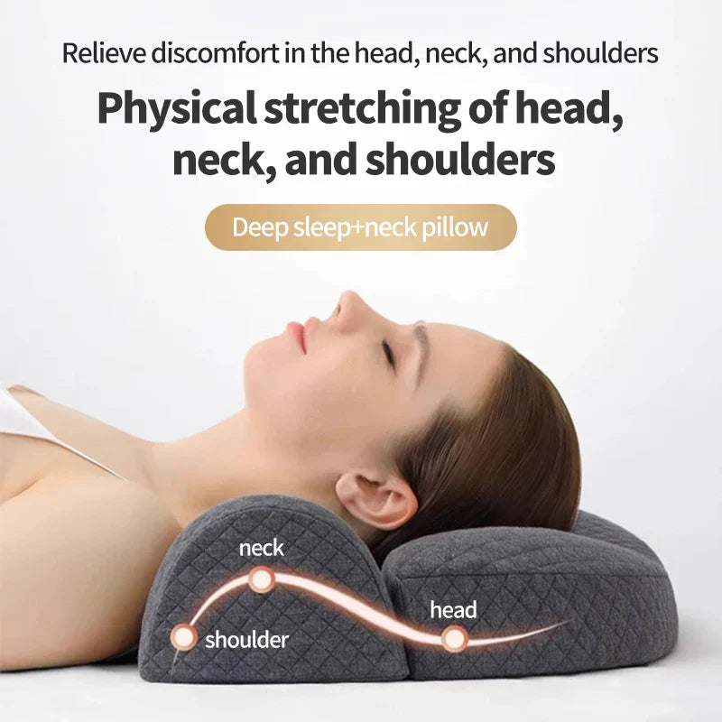 Ergonomic Memory Foam Cervical Pillow Orthopedic Contour Grey view 3