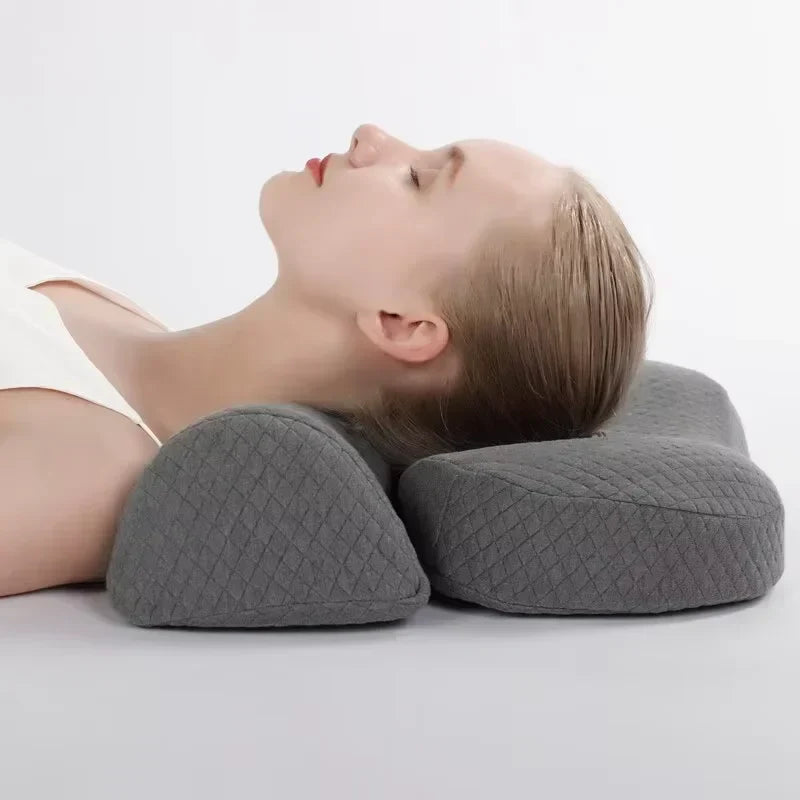Ergonomic Memory Foam Cervical Pillow Orthopedic Contour Grey view 6