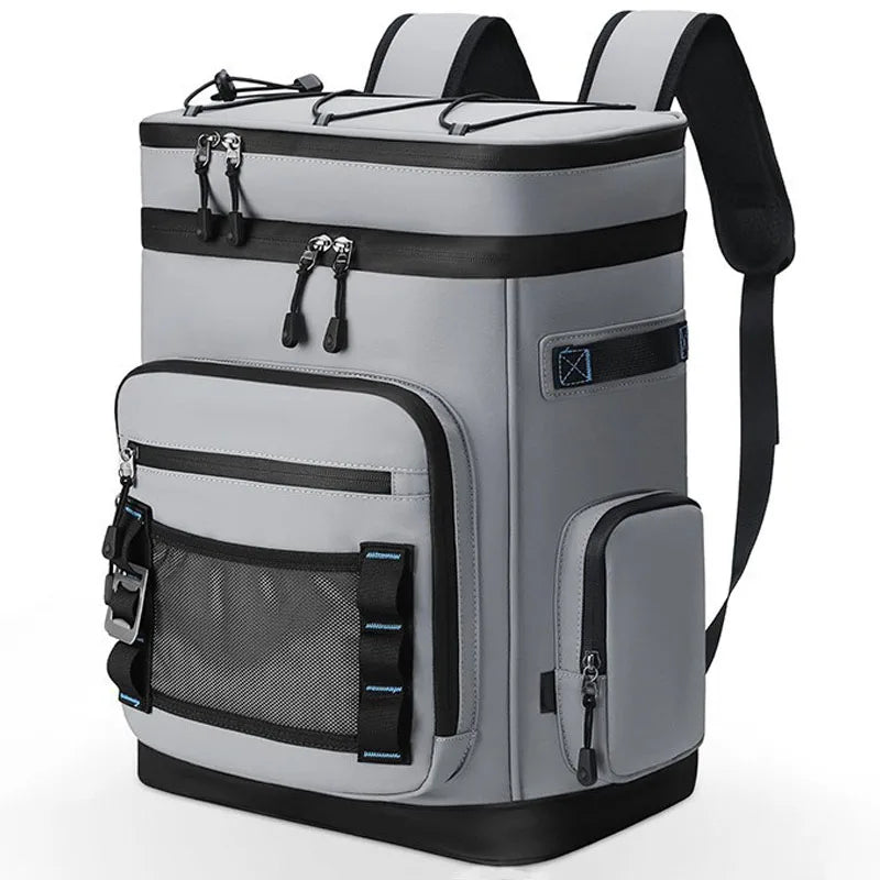 30L Camping Insulated Backpack Hot Cold Storage Gray view 4