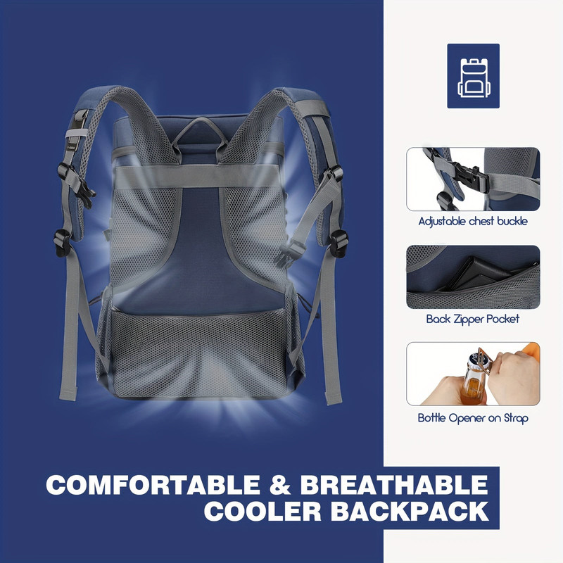 Insulated Sports Backpack 35-Can Blue view 6