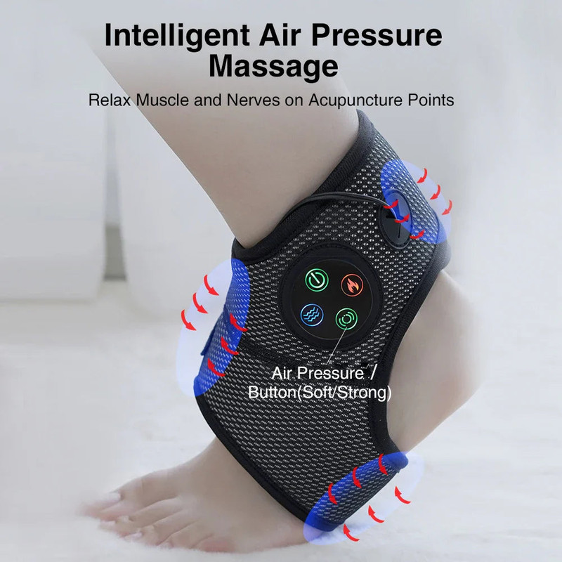 Electric Foot Ankle Massager with Heat Black view 2