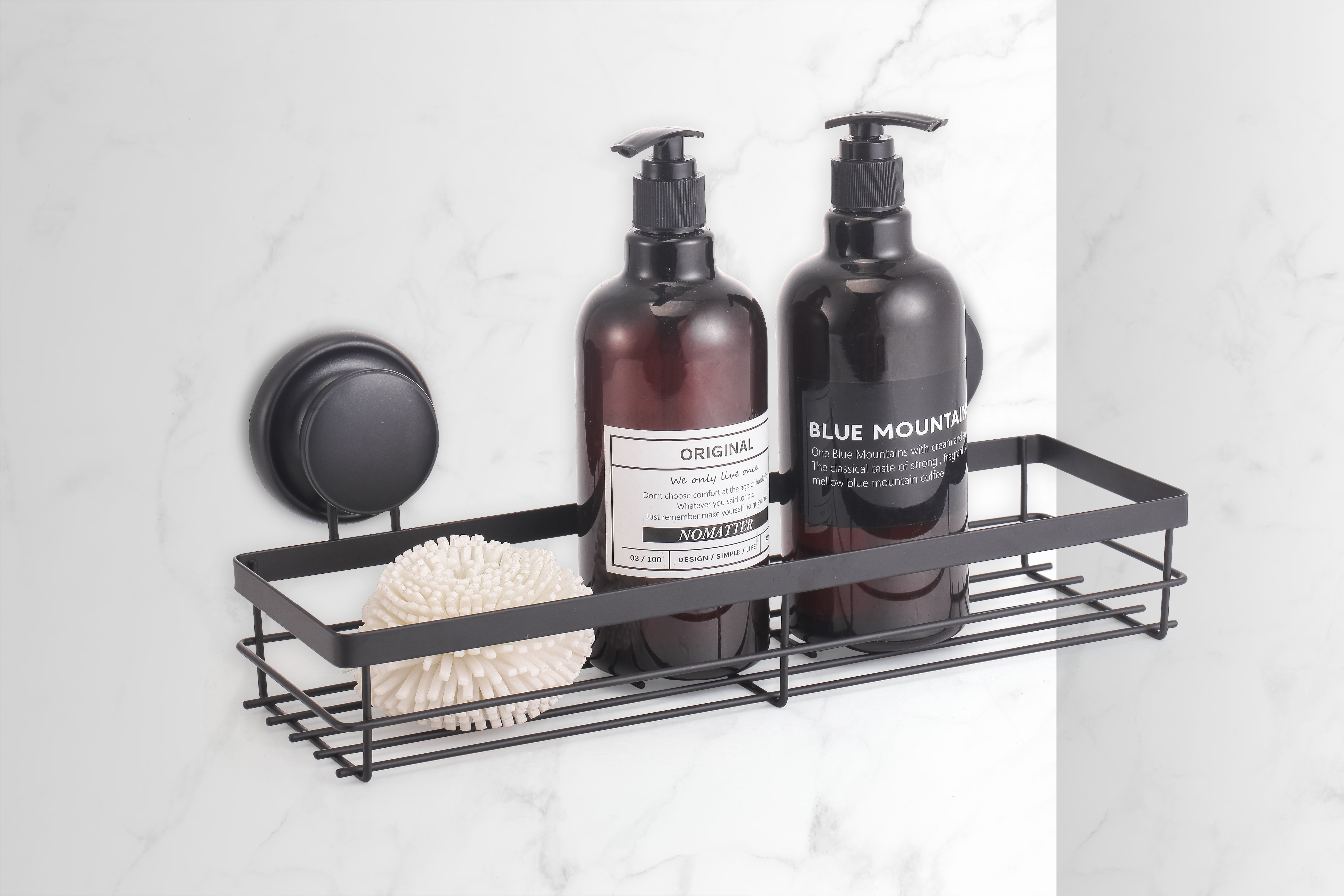 2 Pack Rectangular Corner Shower Caddy Shelf Basket Rack with Premium Vacuum view 2