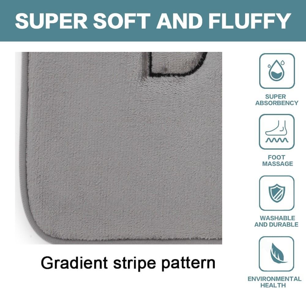 Extra Thick Memory Foam & Super Comfort Bath Rug Mat for Bathroom (60 x 40 cm view 4