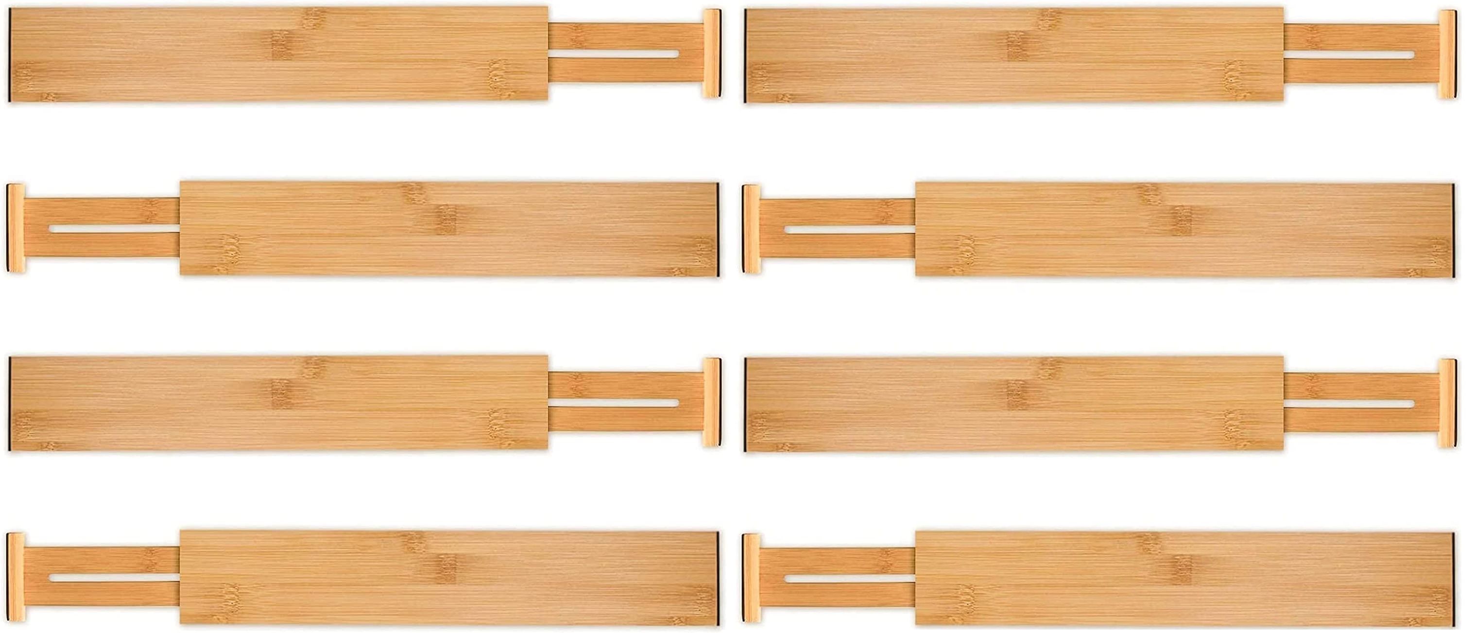 8 Pack Bamboo Adjustable Kitchen Drawer Dividers (Large, 44-55 cm) view 5
