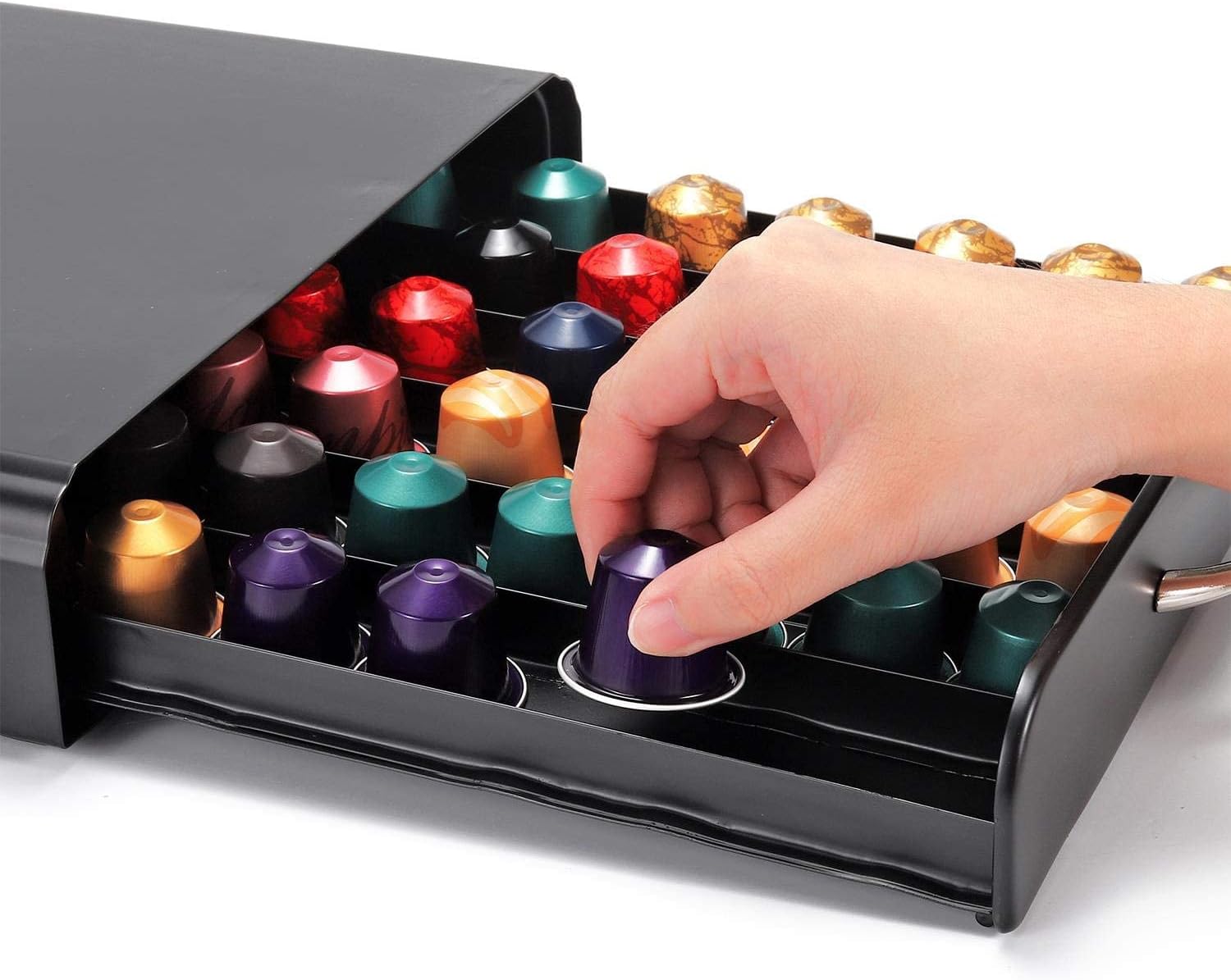 CARLA HOME Coffee Pods Holder Storage Drawer Compatible with 60 Nespresso Pods view 3