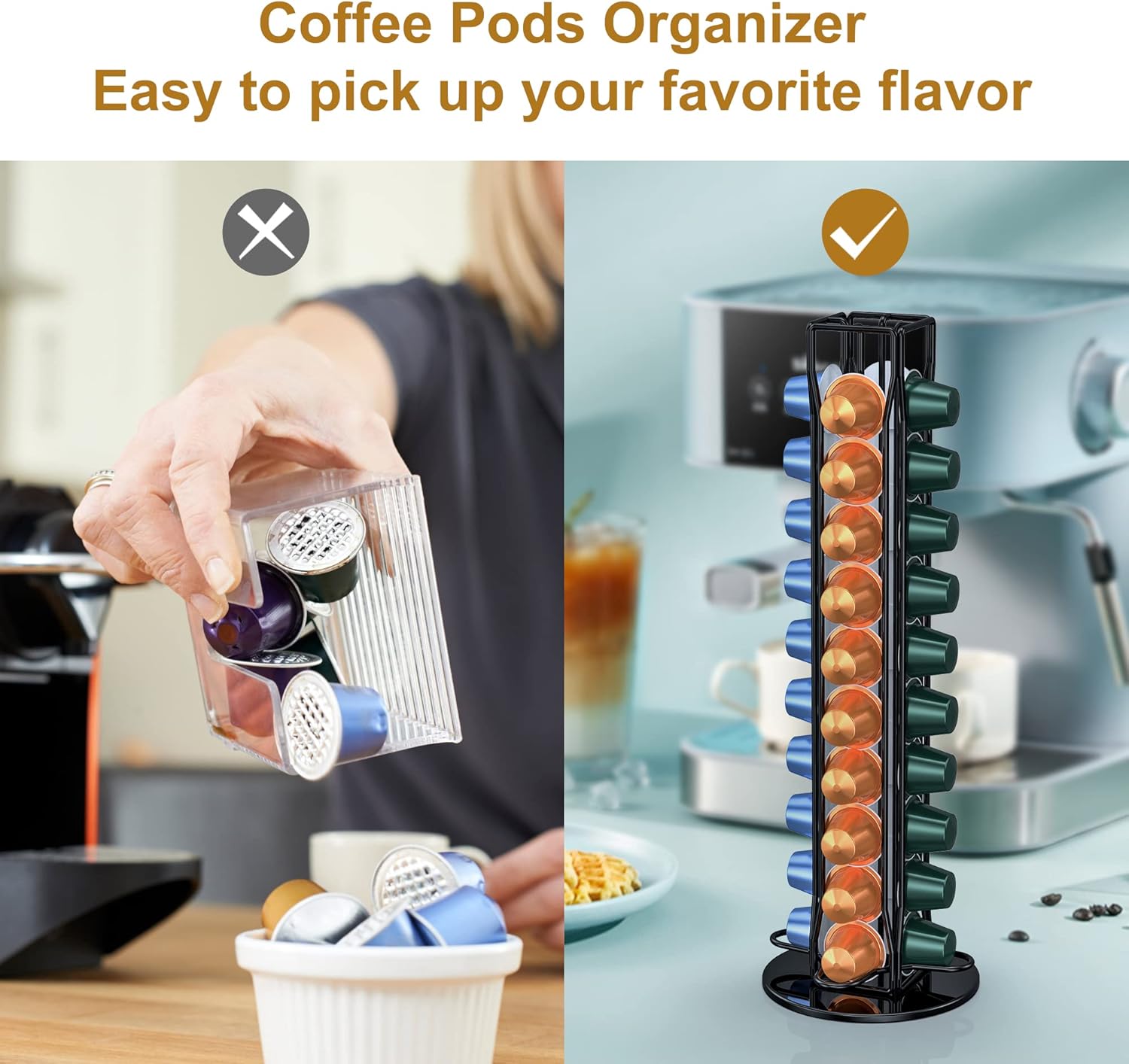 Coffee Pods Holder Storage Compatible with 40 Nespresso Pods view 6