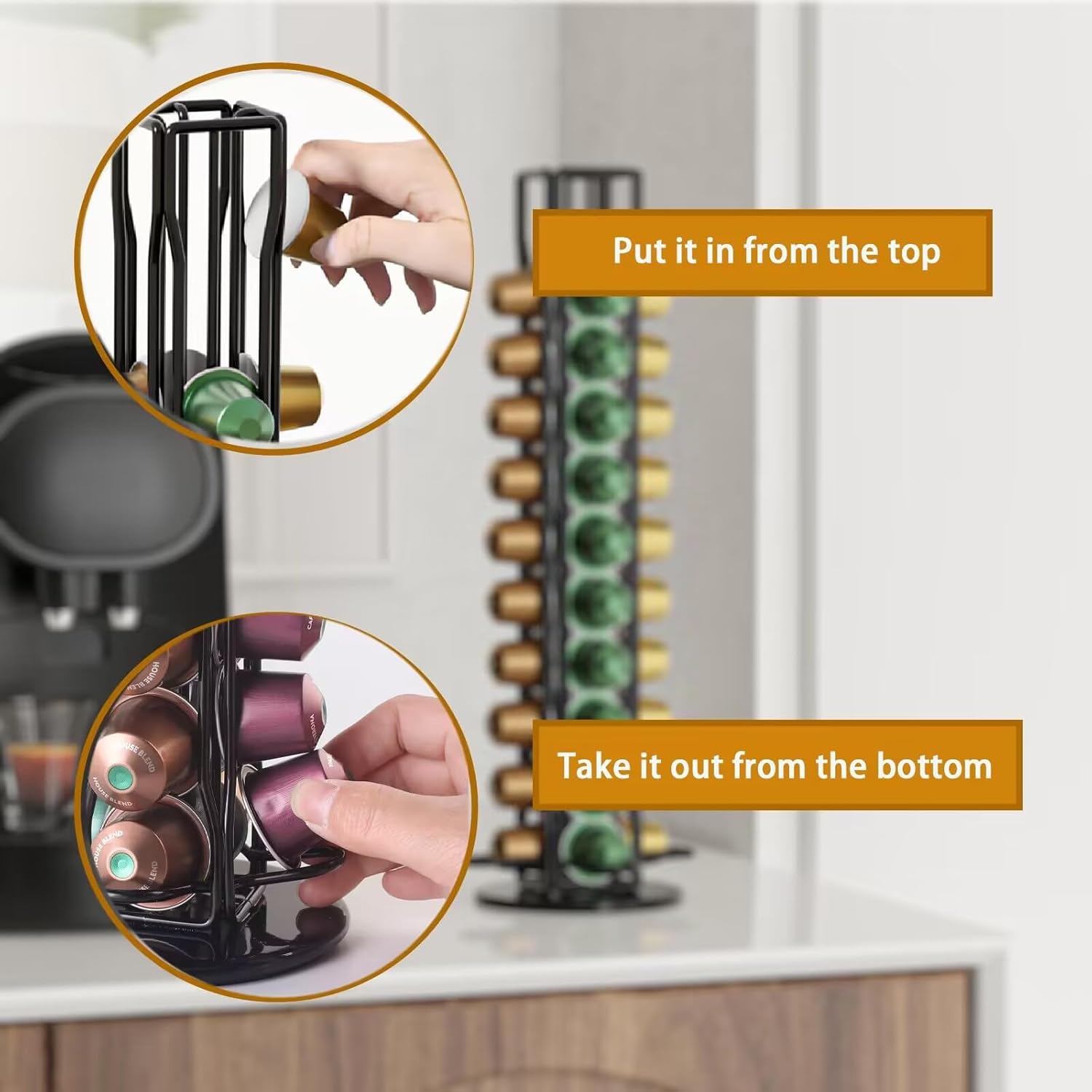 Coffee Pods Holder Storage Compatible with 40 Nespresso Pods view 8