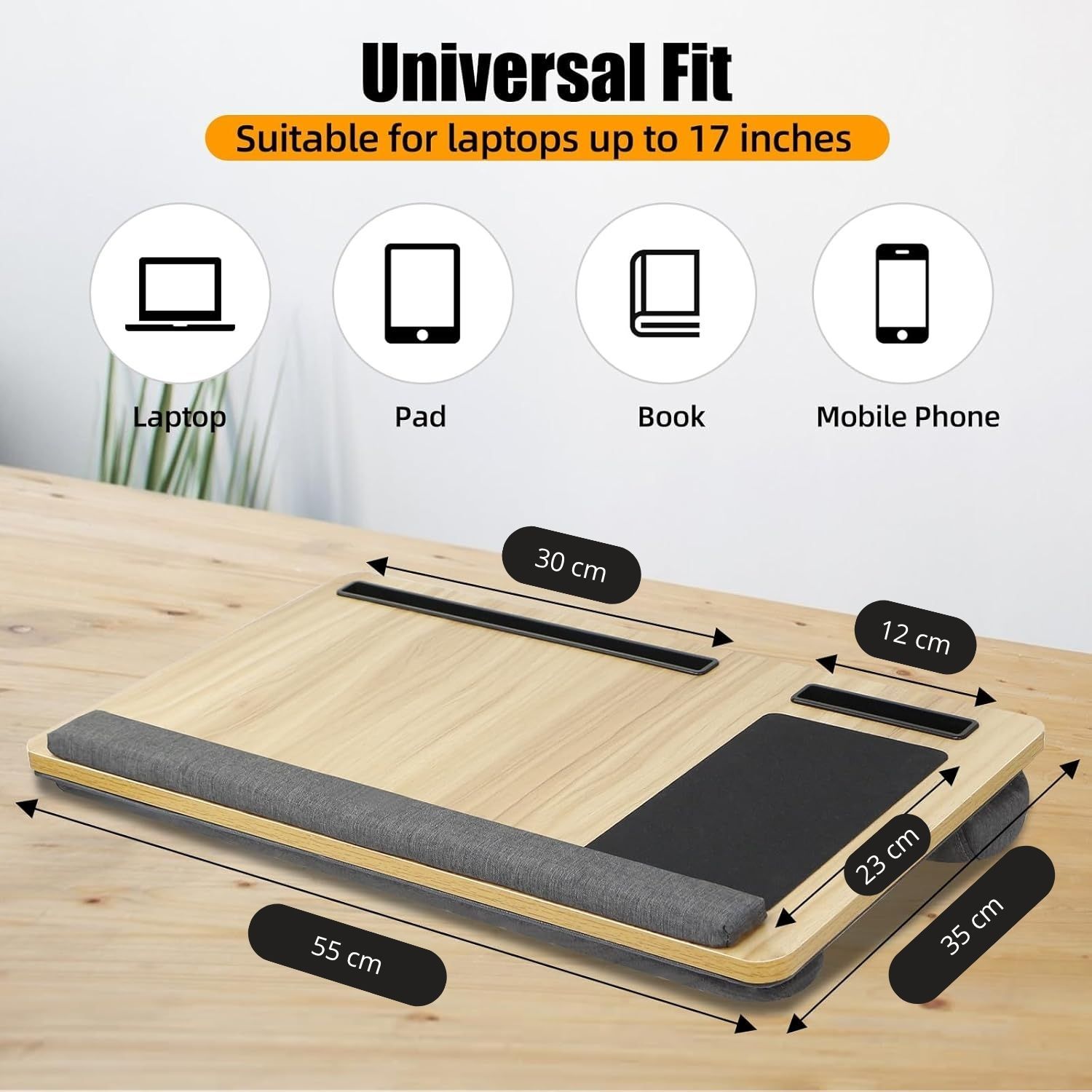 CARLA HOME Oversized Portable Lap Desk with Cushion view 2