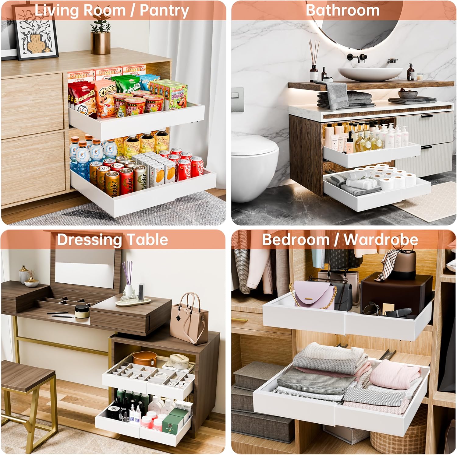 CARLA HOME Pack Pull Out Cabinet Organizer Expandable for Cabinets with view 5