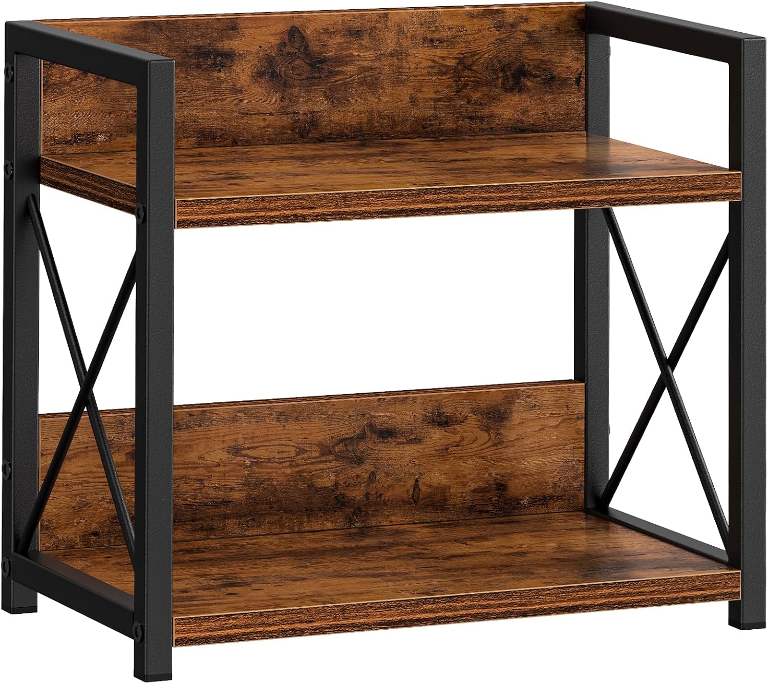 CARLA HOME 2-Tier Countertop Shelf Organizer Rustic Wood Kitchen Spice Rack