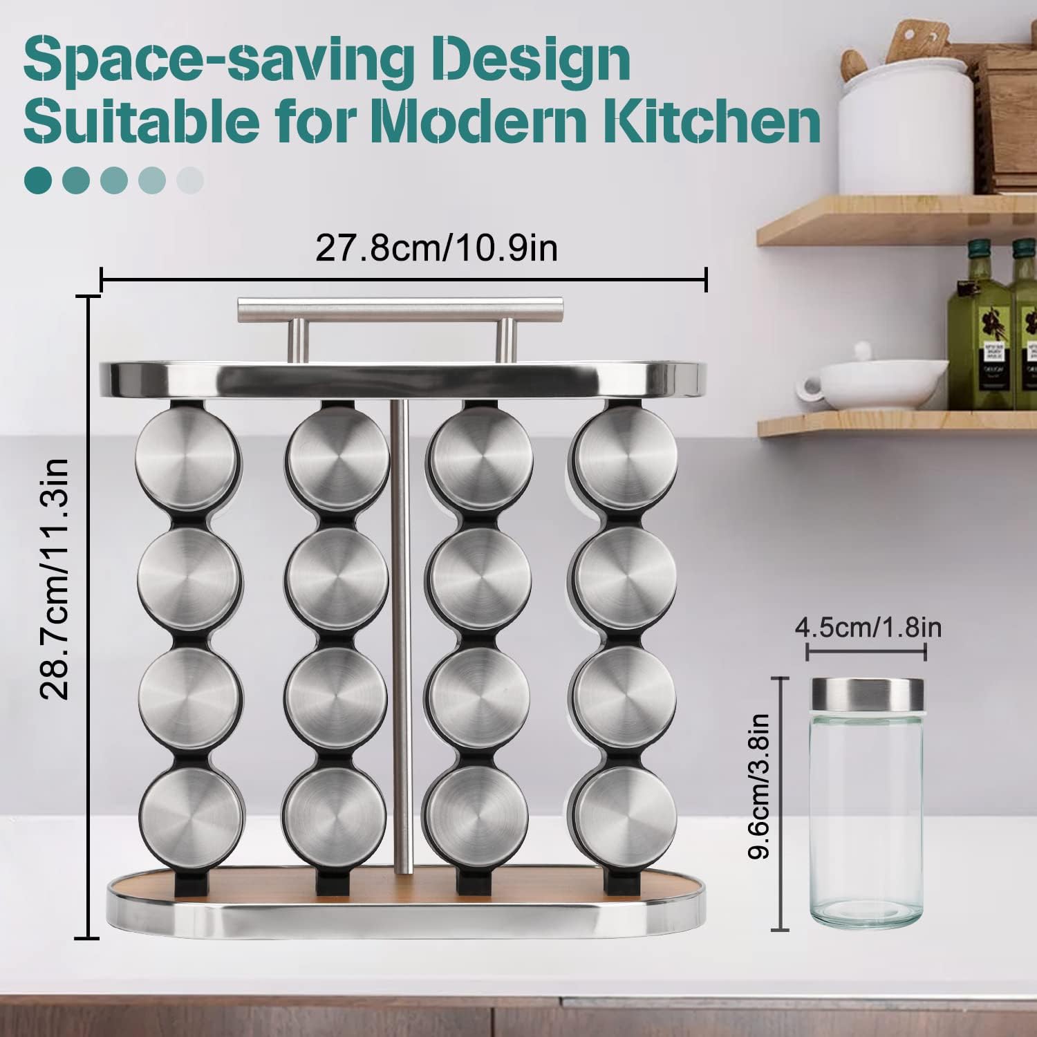 CARLA HOME 20-Jar Spice Rack Organizer Storage for Kitchen Countertop or Cabinet view 2