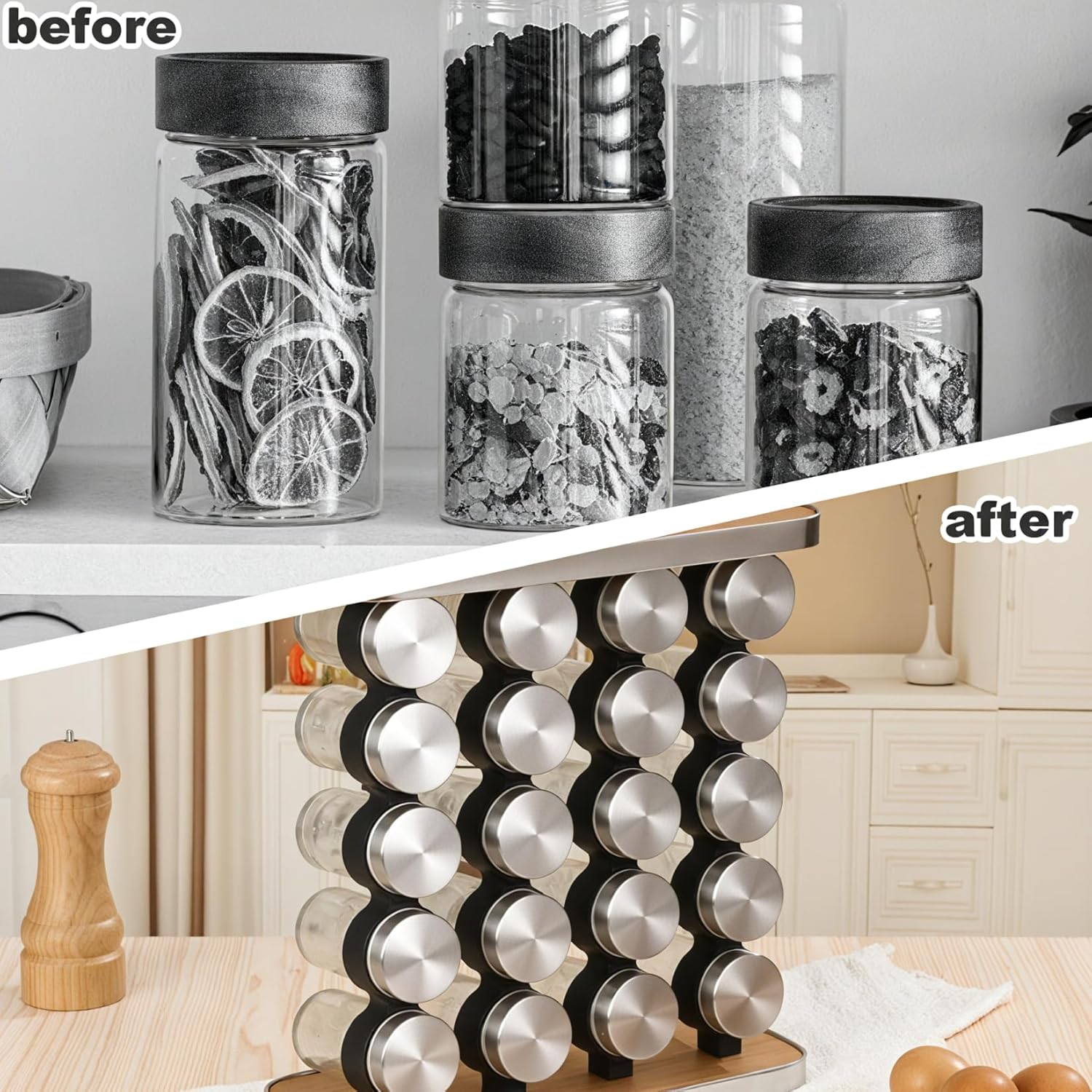 CARLA HOME 20-Jar Spice Rack Organizer Storage for Kitchen Countertop or Cabinet view 6
