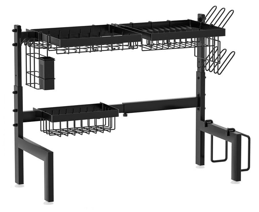 CARLA HOME Adjustable Over the Sink Dish Drying Rack with Utensil Holder view 9