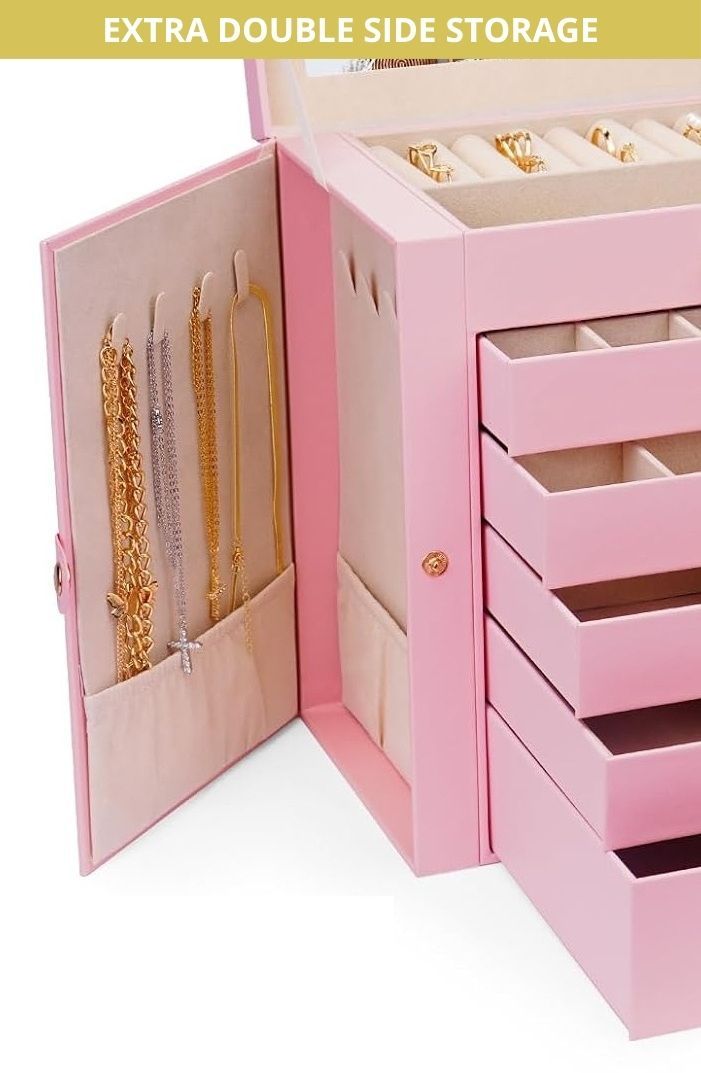 CARLA HOME 6-Layer Large Jewelry Box for Women withDrawers view 8