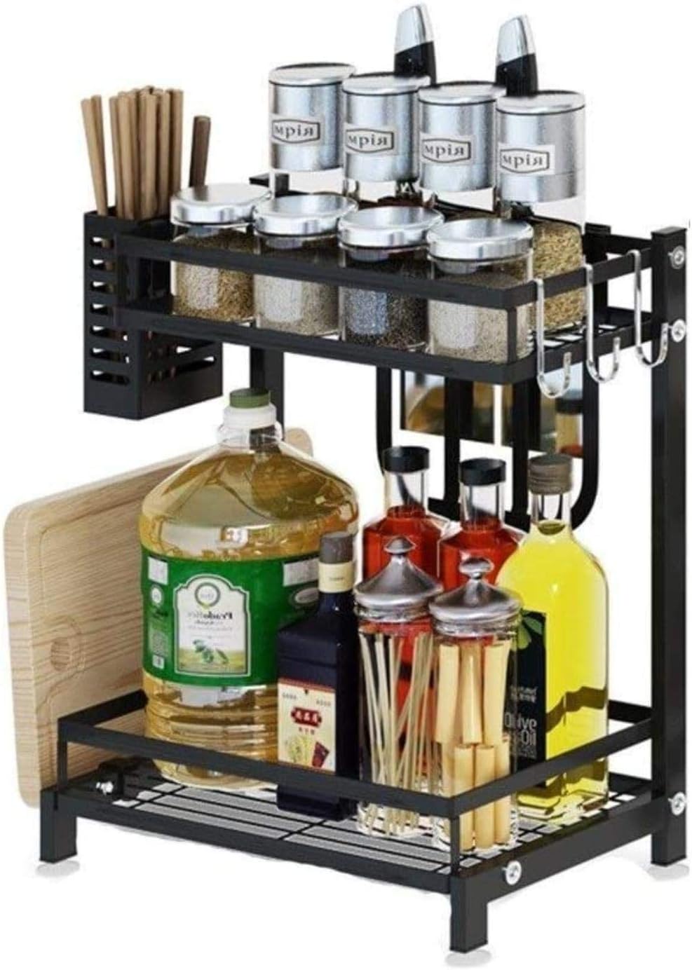 CARLA HOME 2-Tier Kitchen Spice Rack Organizer Storage Shelf for Condiments