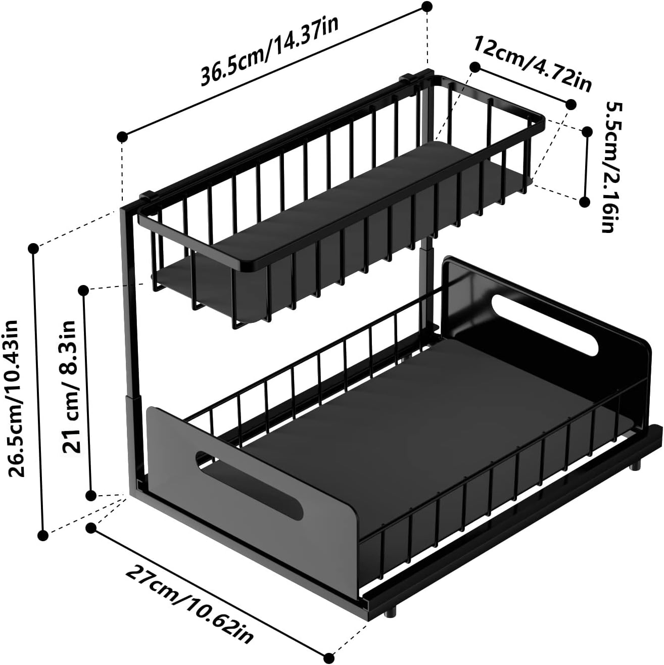 CARLA HOME 2 Pack Under Sink Organiser with Sliding Drawers for Kitchen & Bathroom view 8