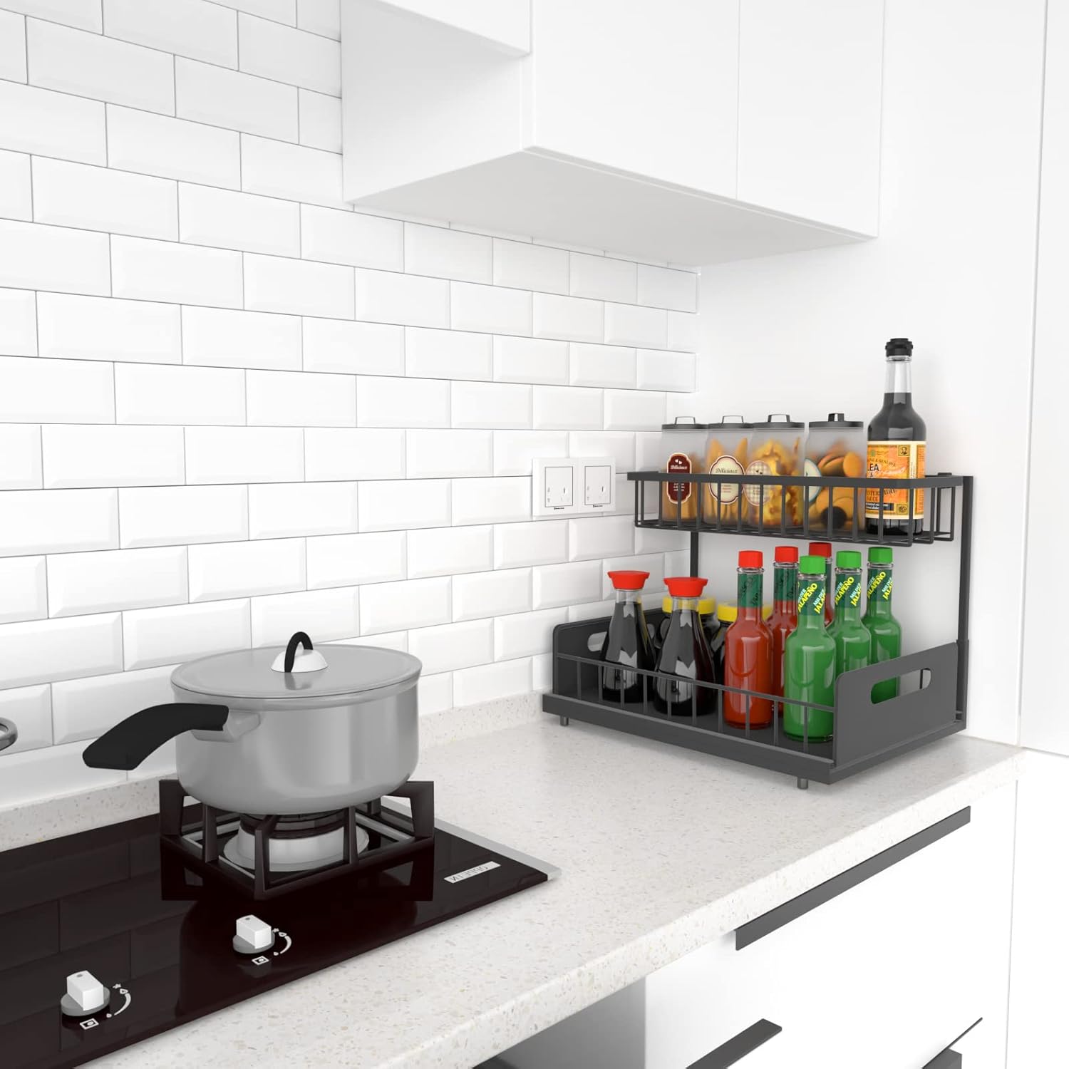 CARLA HOME 2 Tier Under Sink Organiser with Sliding Drawers for Kitchen & Bathroom view 10