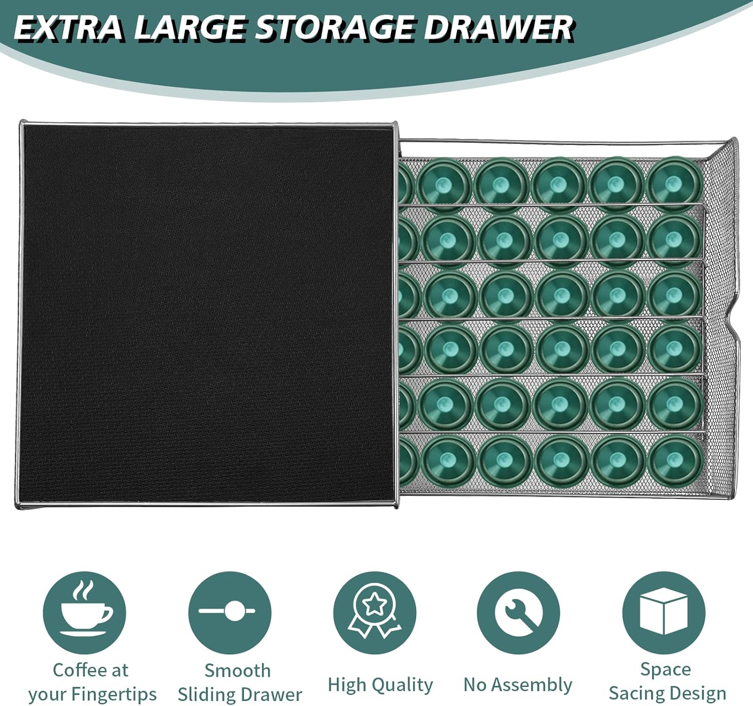 CARLA HOME K-Cup Coffee Pod Drawer for 36 Coffee Pods Storage for Home Kitchen view 4