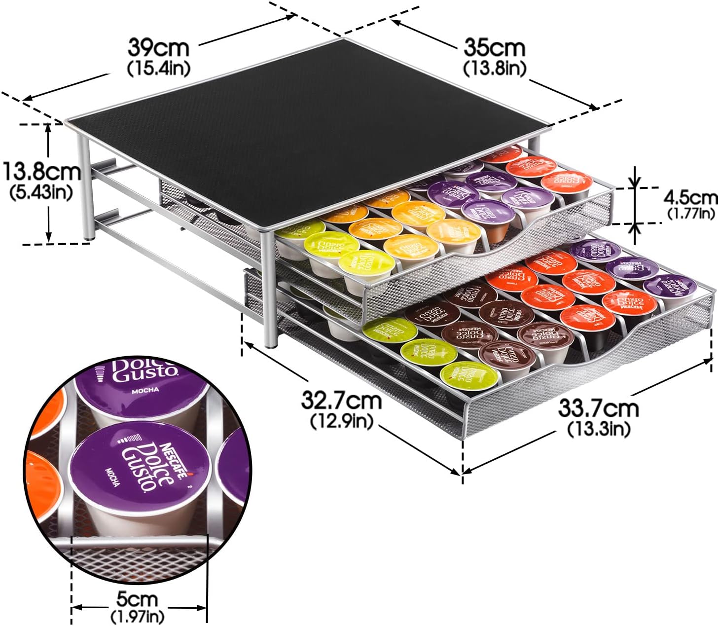 CARLA HOME K-Cup Coffee Pod Drawer for 72 Coffee Pods Storage for Home Kitchen view 7