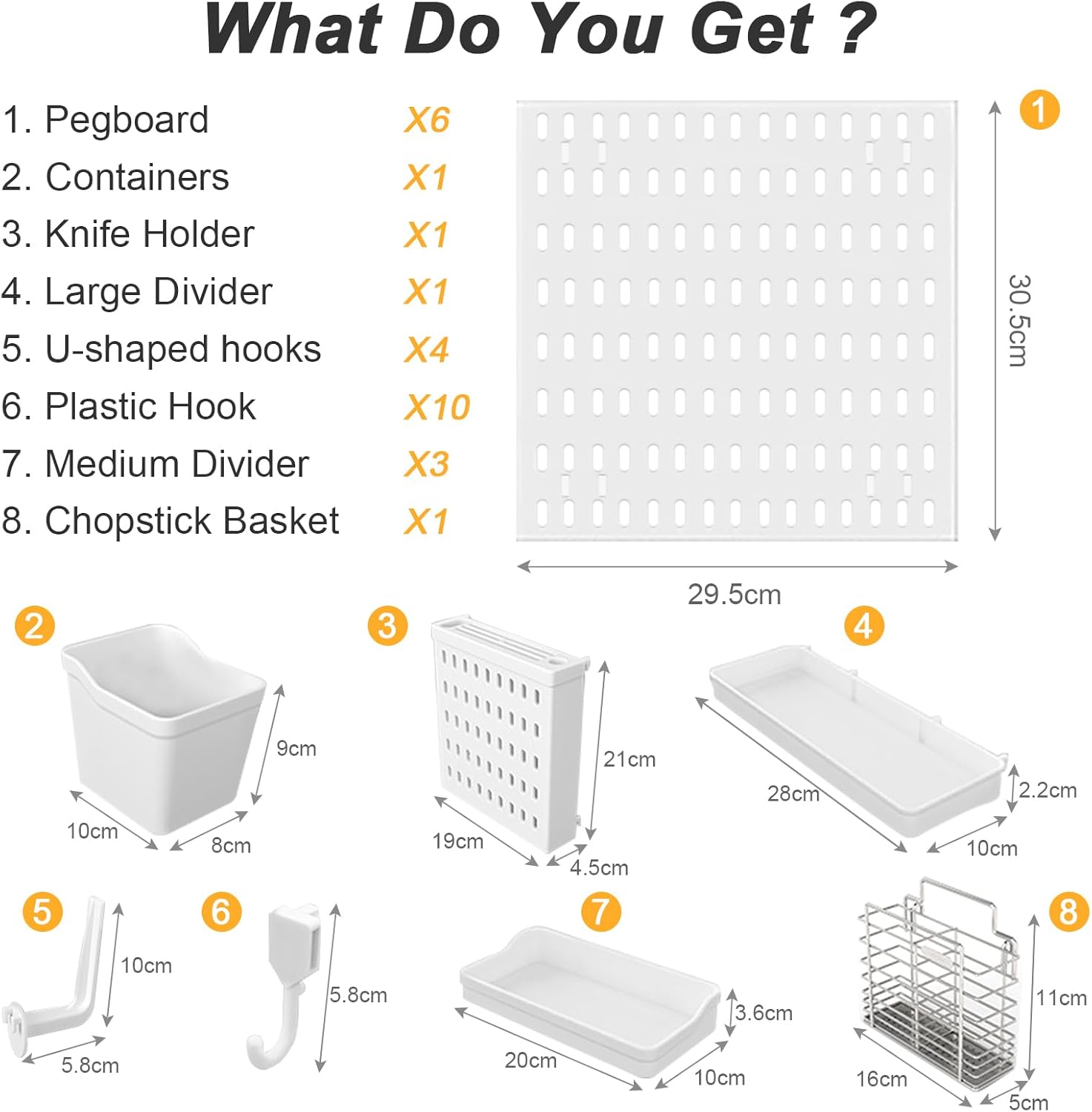 CARLA HOME Pegboard Wall Organizer Kit with 6 Modular Pegboards & 21 view 2