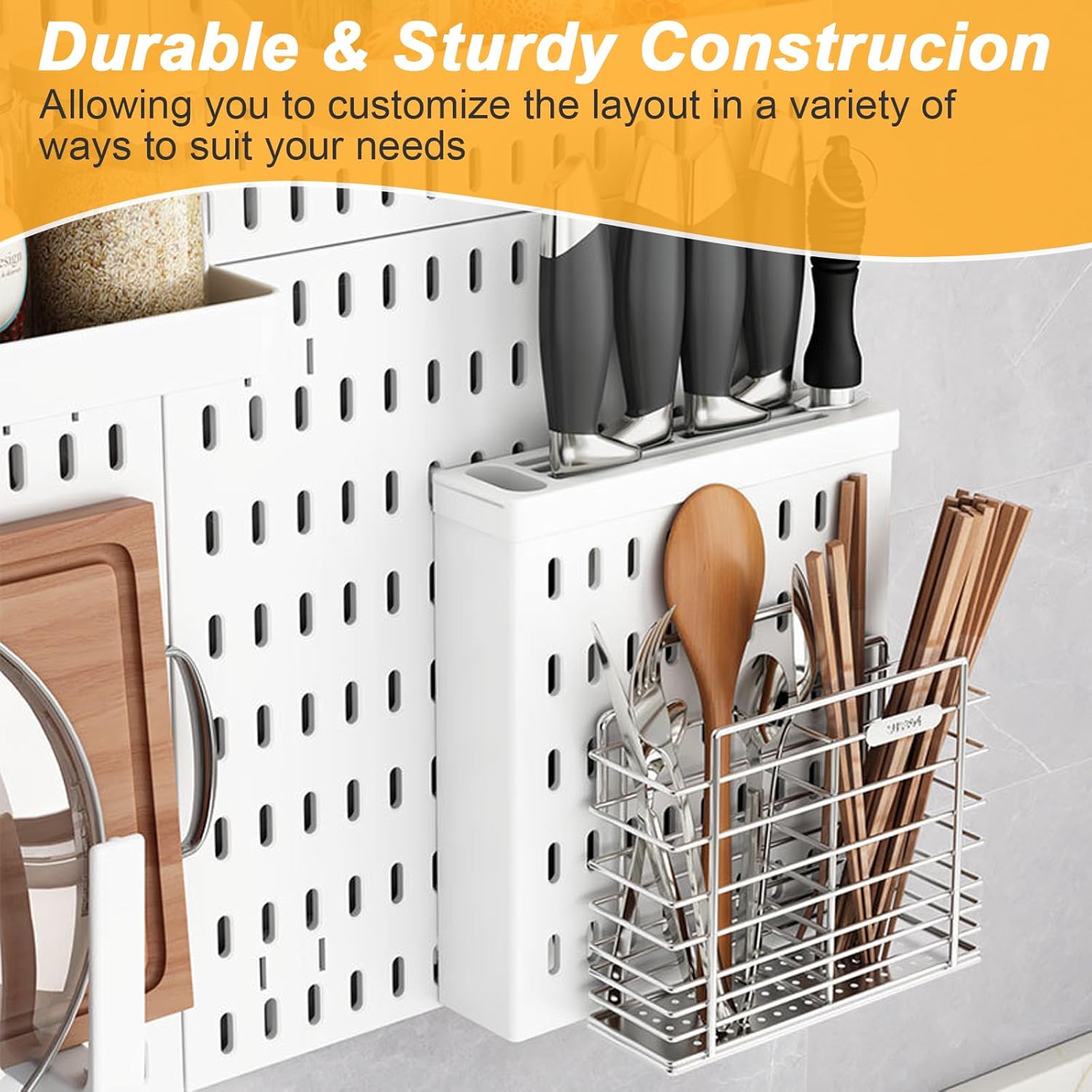 CARLA HOME Pegboard Wall Organizer Kit with 6 Modular Pegboards & 21 view 5