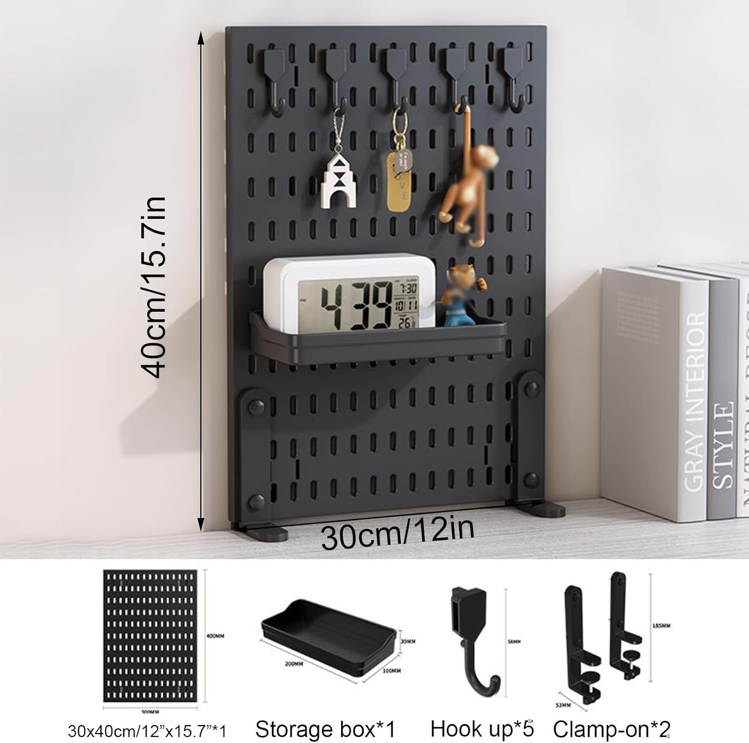 CARLA HOME Desk Pegboard Organizer Kit with Hooks view 2