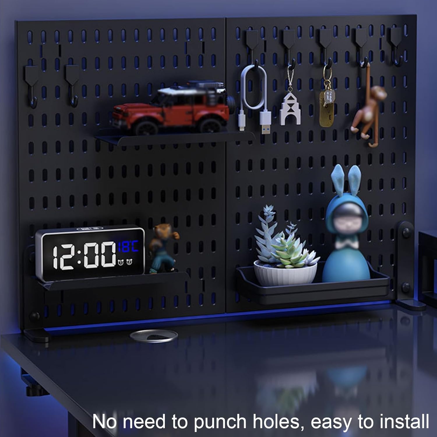 CARLA HOME 2 Pack Desk Pegboard Organizer Kit with Hooks view 5