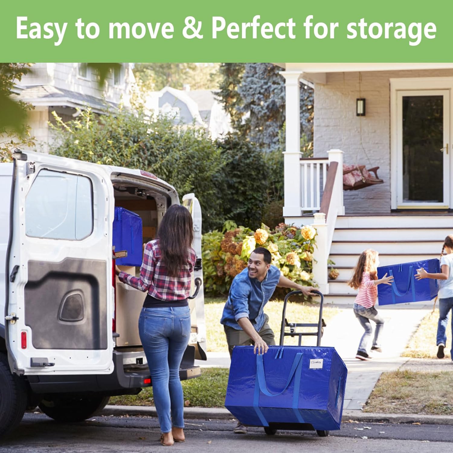CARLA HOME 6-Pack Large Moving Storage Bags with Zippers & Handles with 95 view 2