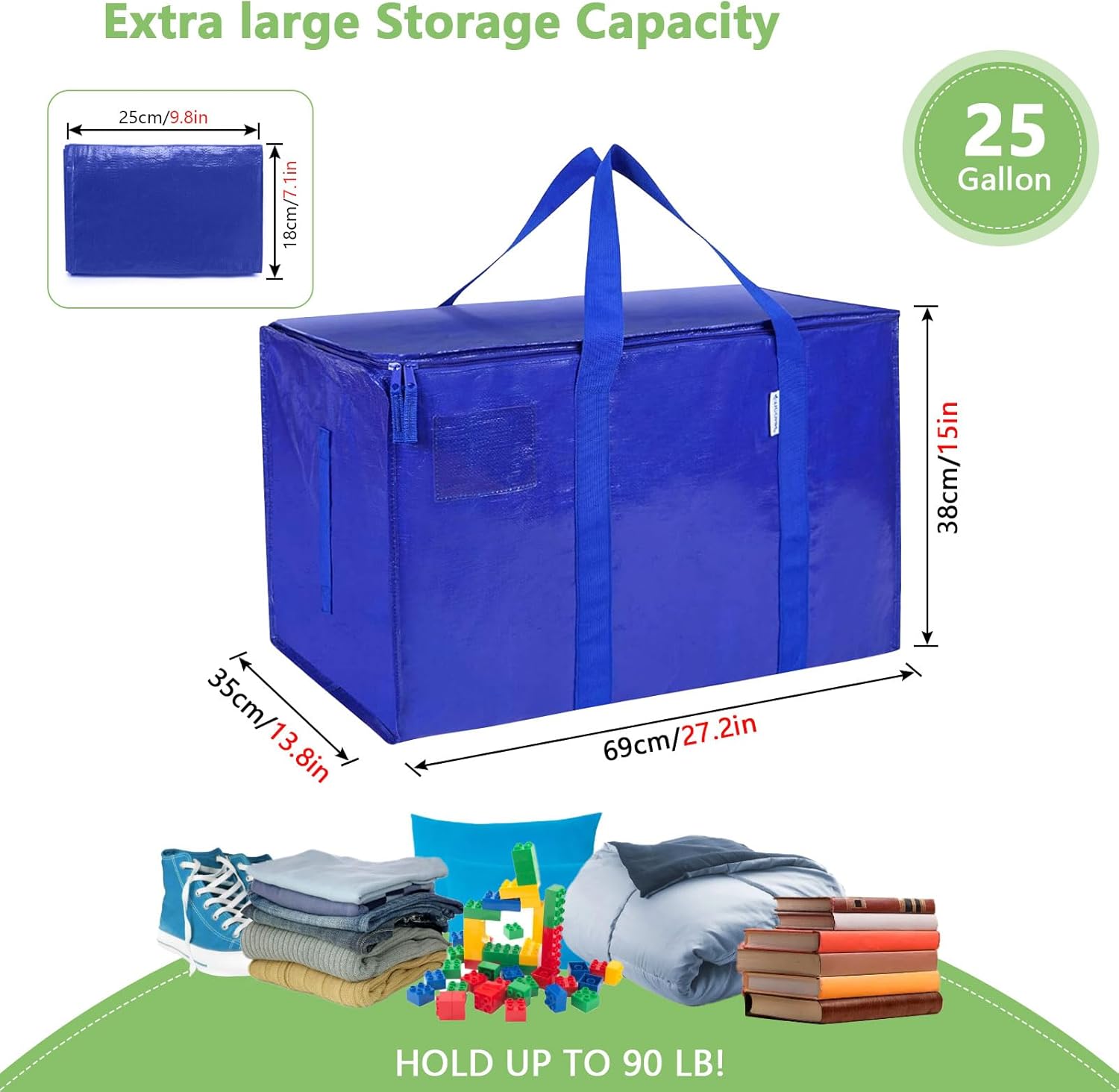 CARLA HOME 6-Pack Large Moving Storage Bags with Zippers & Handles with 95 view 3