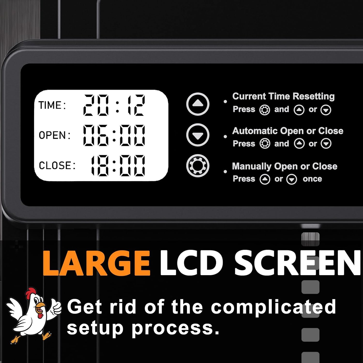 CARLA HOME Automatic Chicken Coop Door Opener with Timer Control view 3