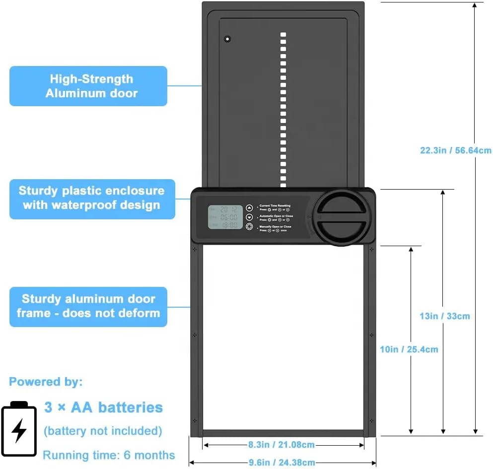 CARLA HOME Automatic Chicken Coop Door Opener with Timer Control view 7